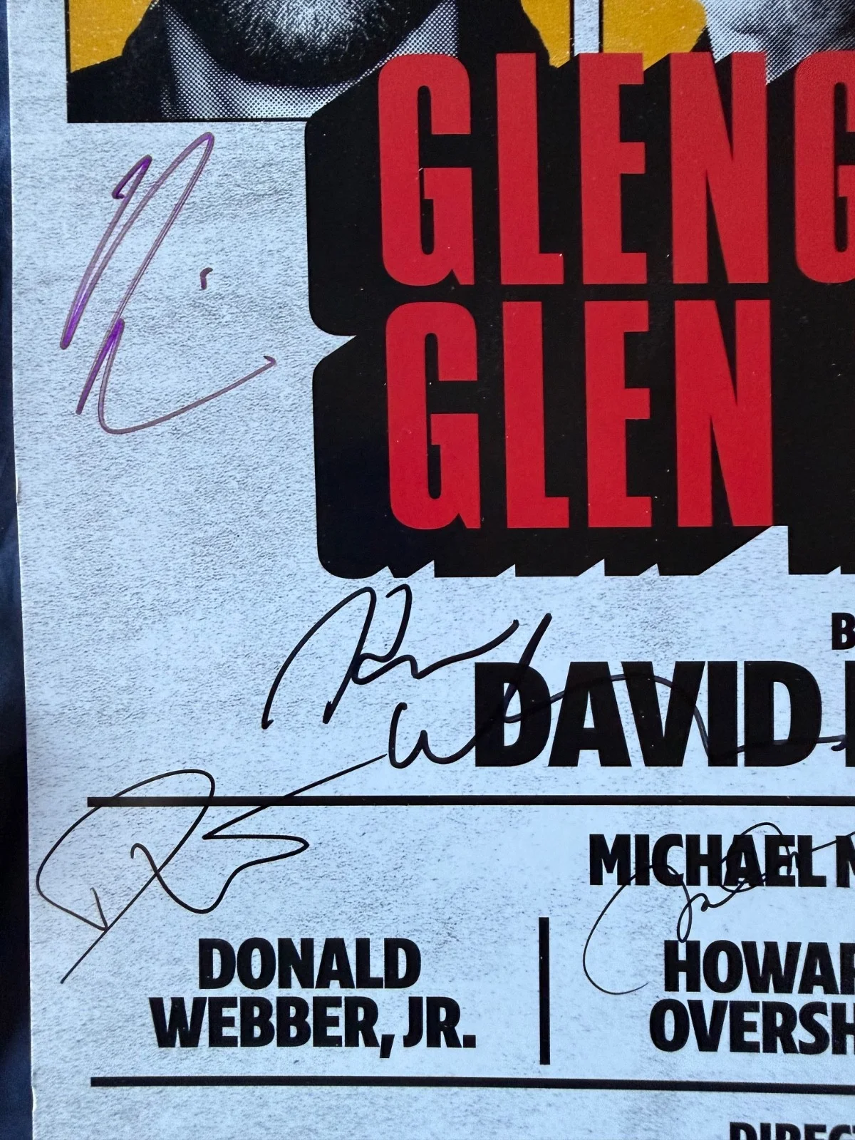 Glengarry Glen Ross Cast Signed Broadway Poster Culkin Burr NO ODENKIRK, изображение 2