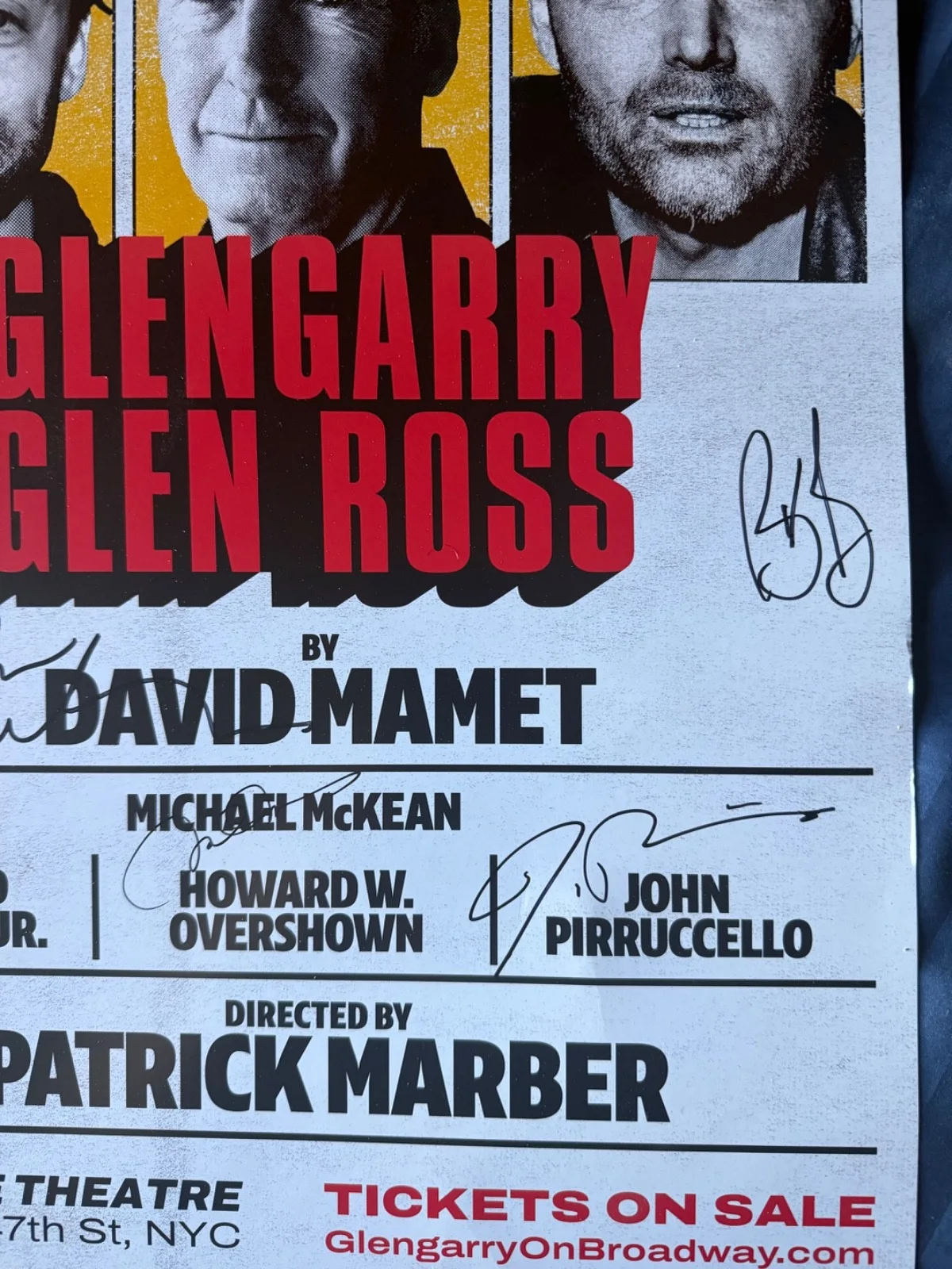 Glengarry Glen Ross Cast Signed Broadway Poster Culkin Burr NO ODENKIRK, изображение 3
