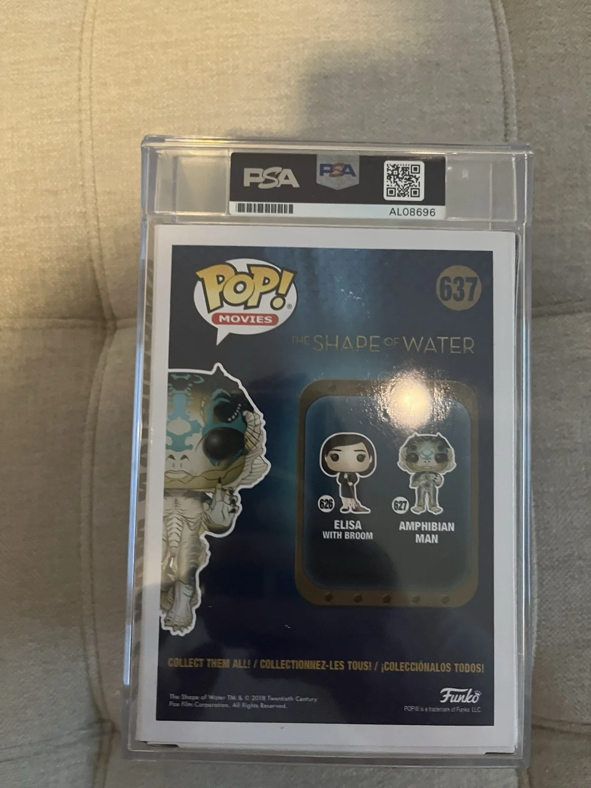 Guillermo Del Toro — Guillermo Del Toro Signed Amphibian Man Funko Pop #637 PSA, image 3