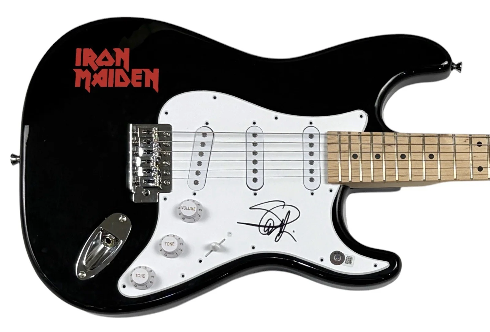 Steve Harris Iron Maiden Signed Autograph Electric Guitar Bassist Beckett COA, изображение 5