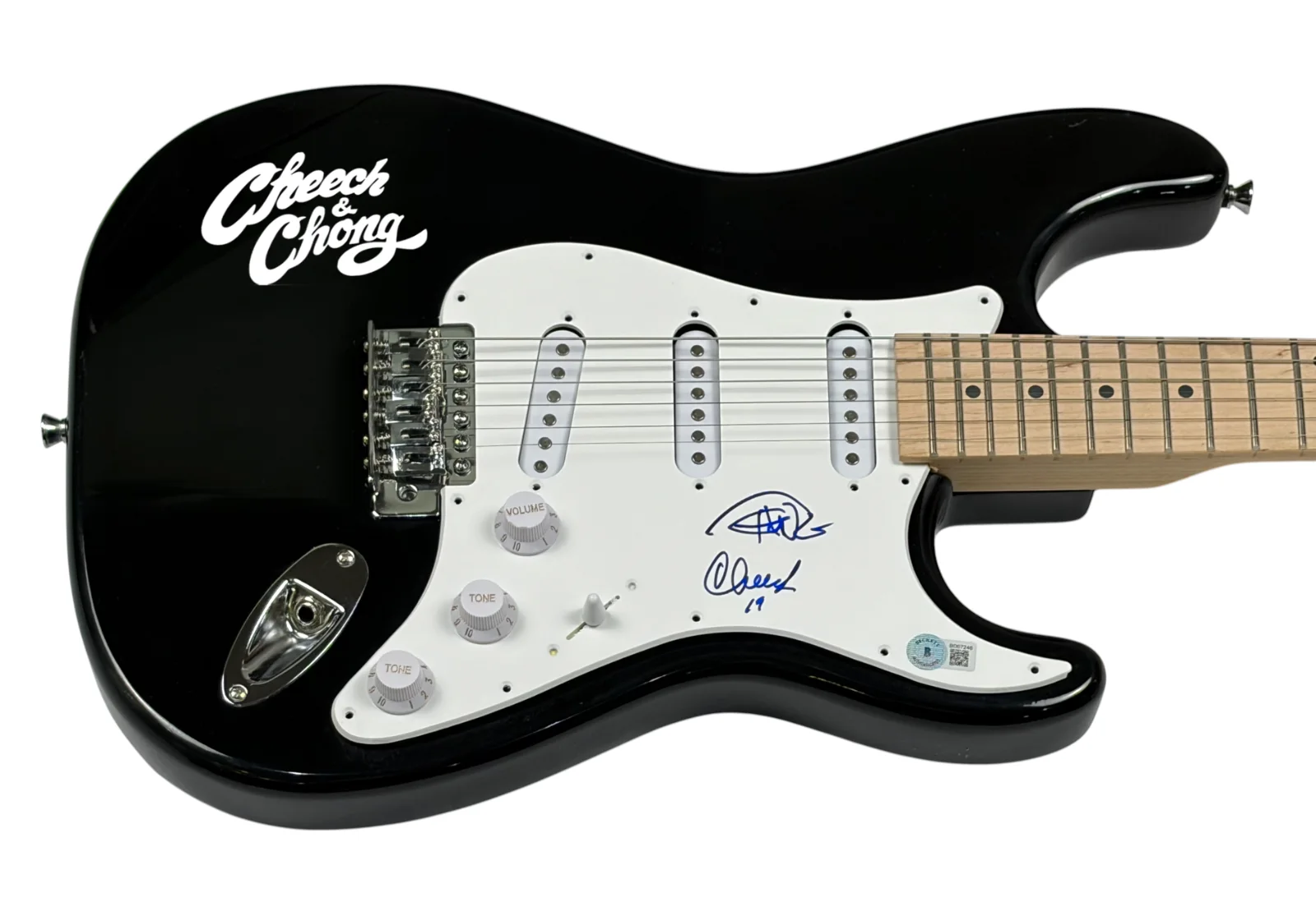 Cheech and Chong Signed Autograph Electric Guitar Marin Tommy Beckett COA, image 4