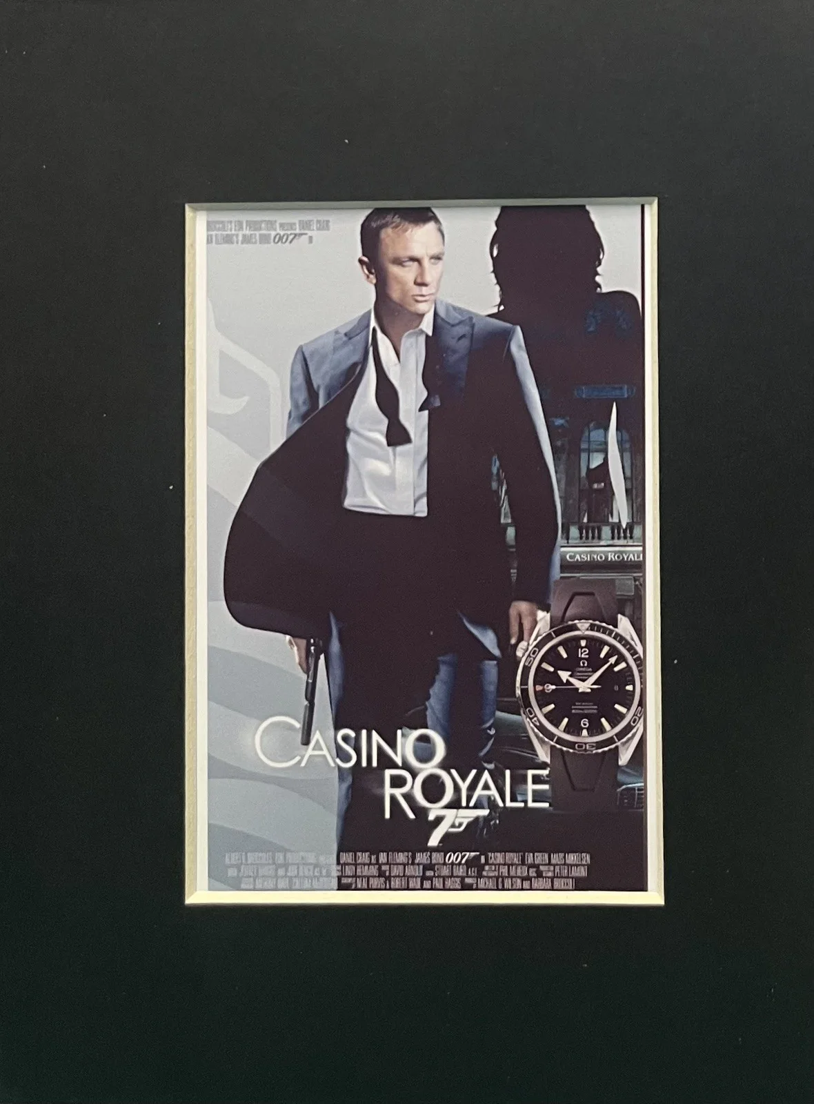 007 JAMES BOND. CASINO ROYALE Omega Seamaster 35mm Film Cell Mounted Display, image 2
