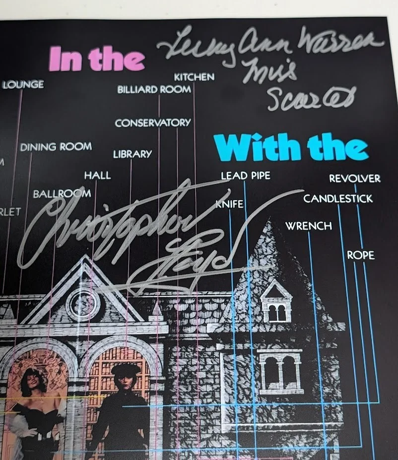 Christopher Lloyd, Tim Curry, Lesley Ann Warren — Christopher Lloyd, Tim Curry & Lesley Ann Warren Signed 11x17 Photo Clue Movie, image 2