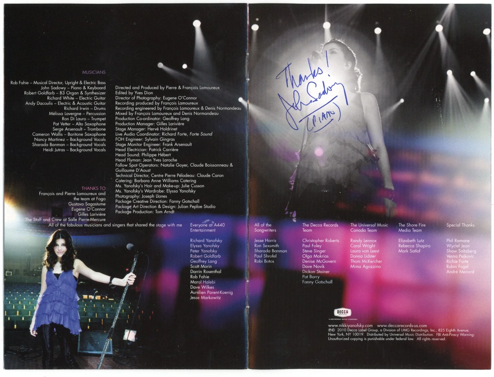 Nikki Yanofsky- Signed Program w/ Cosigner, image 2