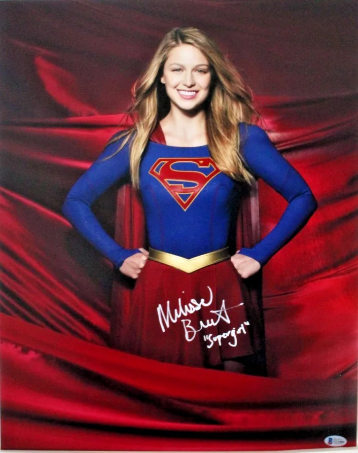 Melissa Benoist — Melissa Benoist Hand Signed Supergirl 16x20 Photo Autographed Inscribed Beckett