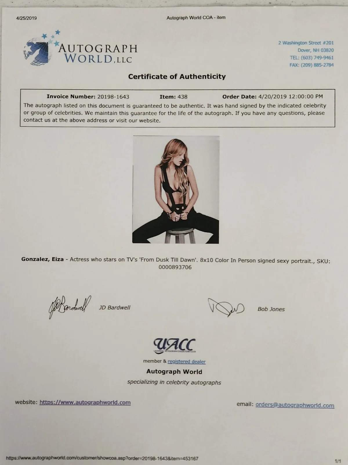 Eiza Gonzalez Signed Autographed 8x10" Photograph AW COA Sexy Portrait, изображение 4
