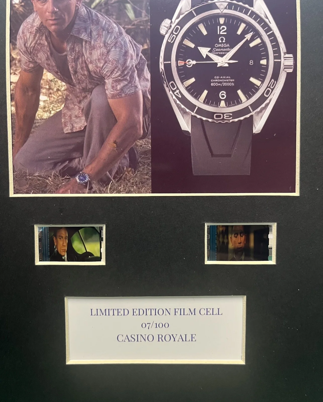 OMEGA SEAMASTER WATCH. CASINO ROYALE. 35mm Film Cell Mounted Display, изображение 3