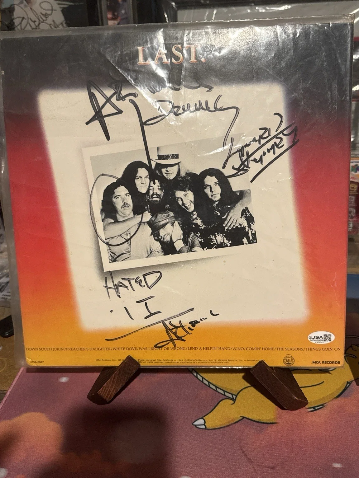 Lynyrd Skynyrd Signed LP Gary Rossington Artimus Pyle JSA Vintage Autograph, изображение 4