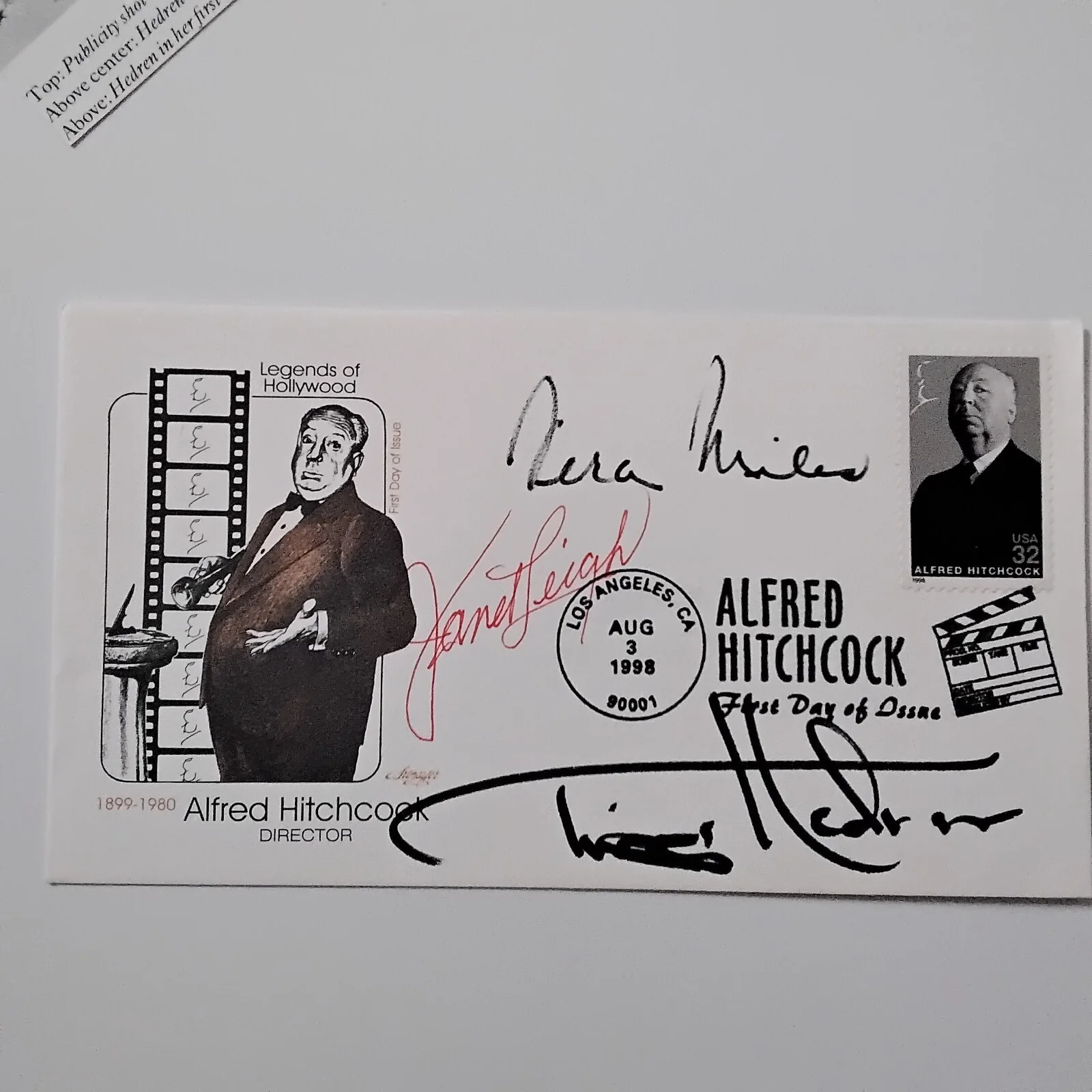 Tippi Hedren * Janet Leigh * Vera Miles SIGNED 1st Day Envelope Hitchcock Actors, изображение 2