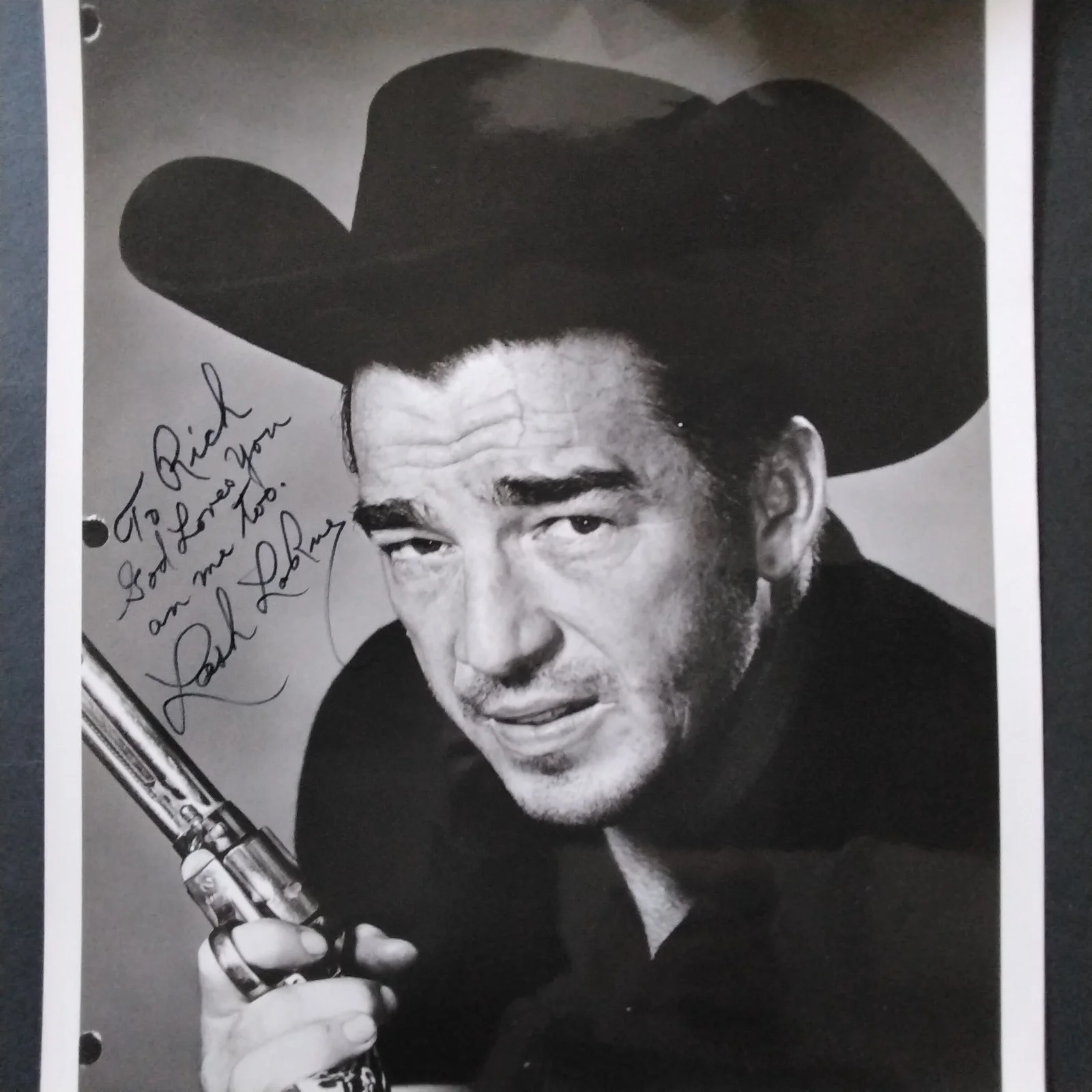 Lash LaRue SIGNED Photo 40s Film TV Actor King of Bullwhip Caravan Trail Western, изображение 3