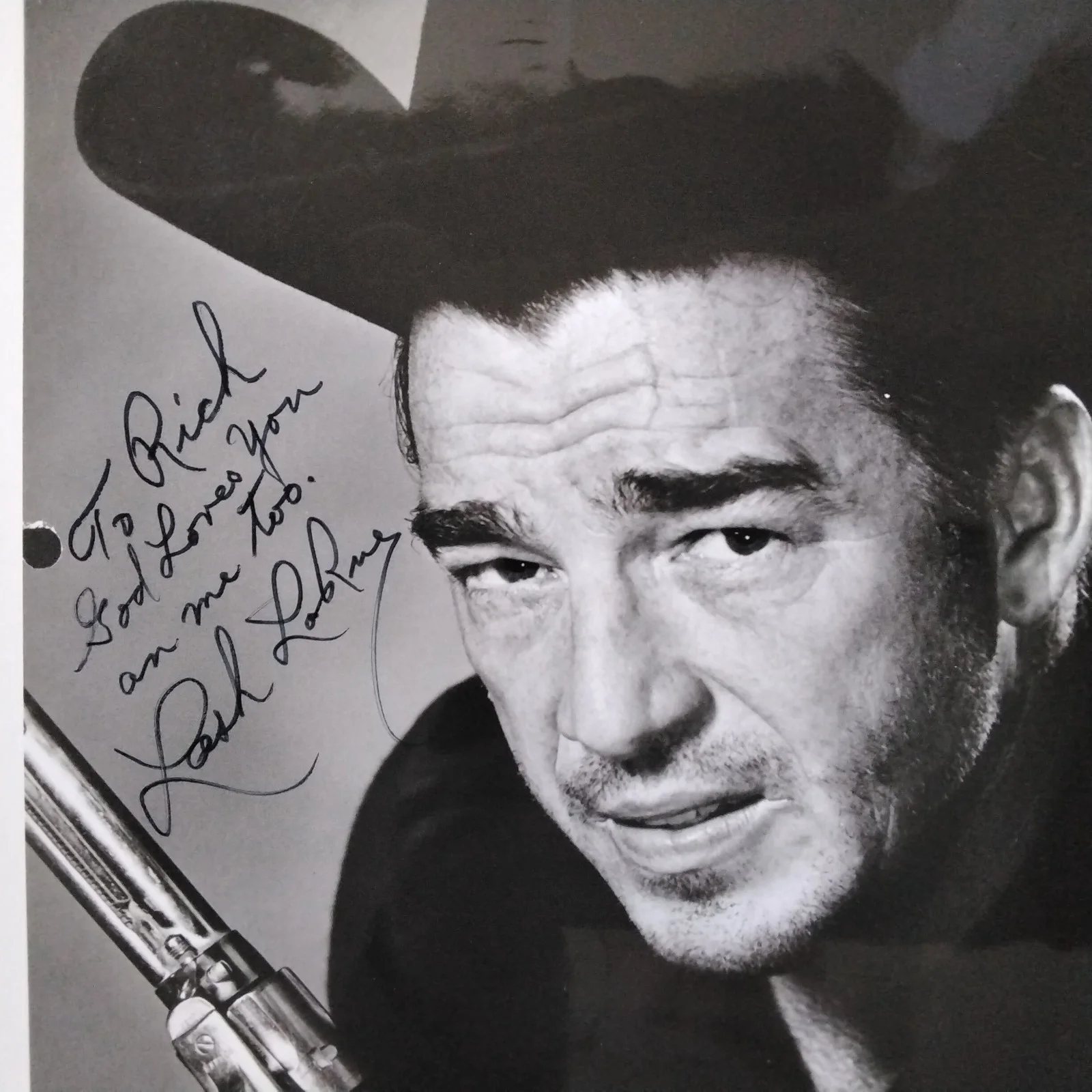 Lash LaRue SIGNED Photo 40s Film TV Actor King of Bullwhip Caravan Trail Western, изображение 4