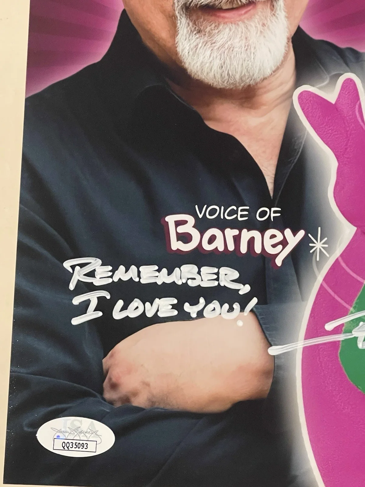 Bob West — BOB WEST Signed BARNEY THE DINOSAUR 8x10 Photo Autograph W/inscription JSA, изображение 3