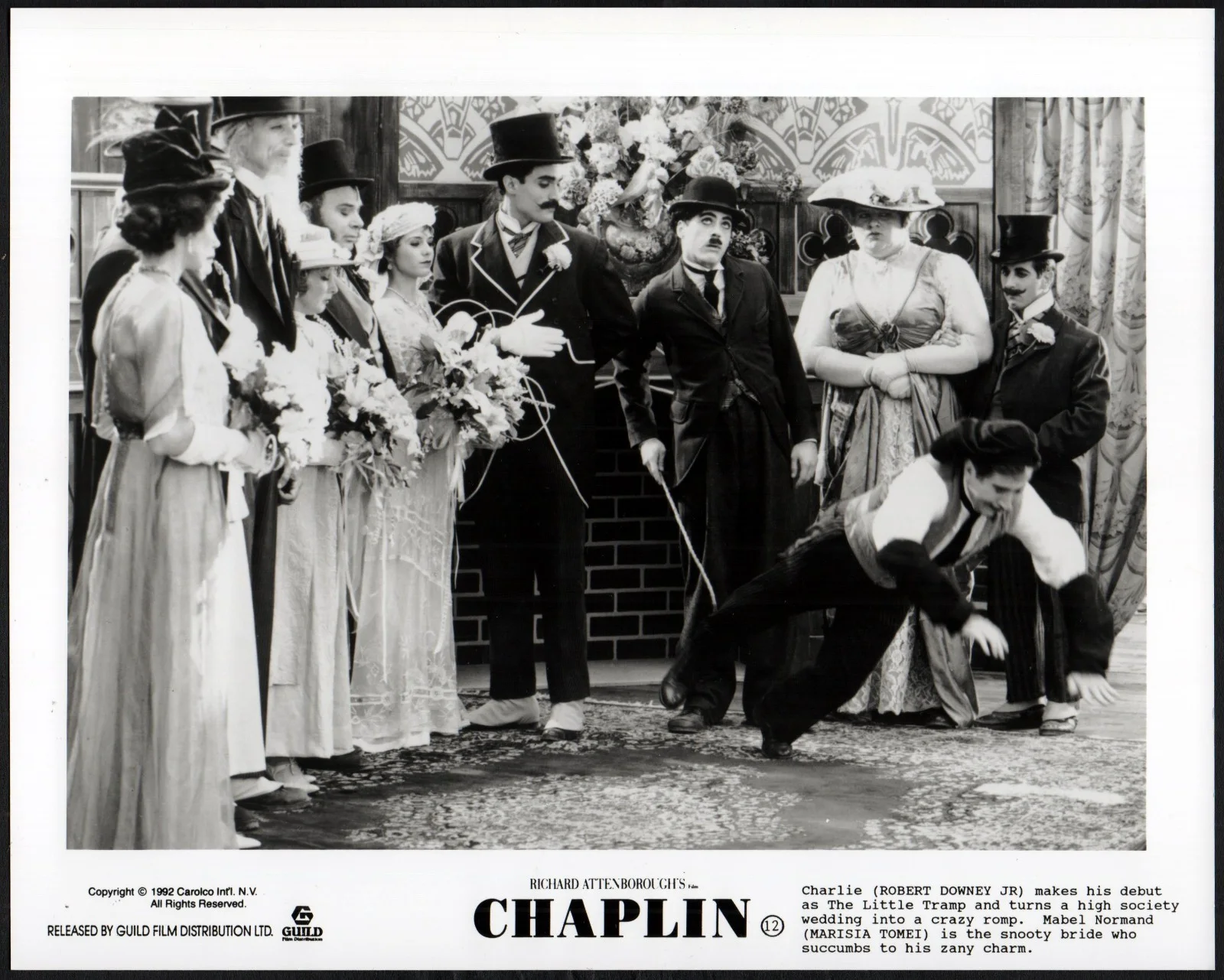 CHAPLIN 1992 Robert Downey Jr., Marisa Tomei, Nancy Travis 7 10x8 STILLS, изображение 4