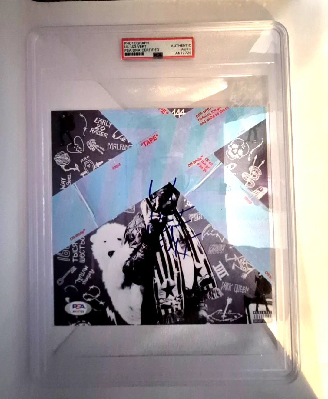 LIL UZI VERT SIGNED AUTOGRAPHED PHOTO LUV IS RAGE PINK TAPE PSA COA ENCAPSULATED, image 2