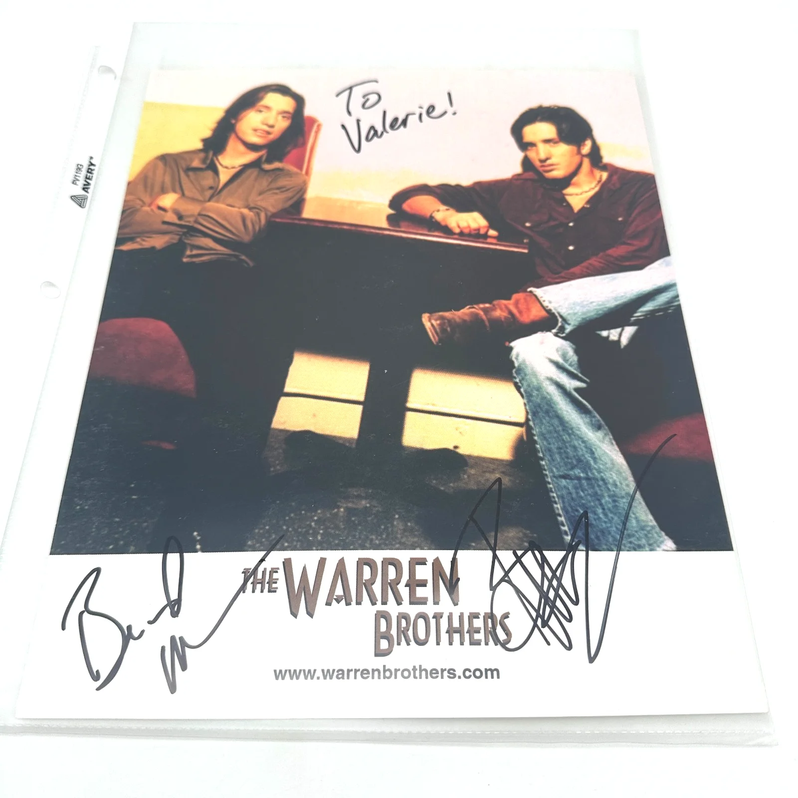 The Warren Brothers Dual Signed 8x10 BNA Records Promo Photo Auto [CS1], изображение 2