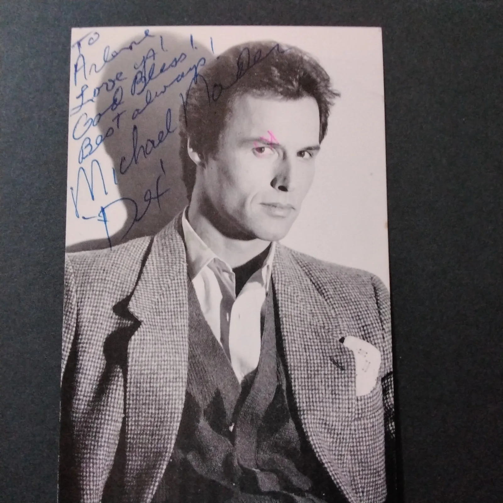 Michael Nader SIGNED '85 Photo Movie TV Actor Dynasty Dex Gidget All My Children, image 2