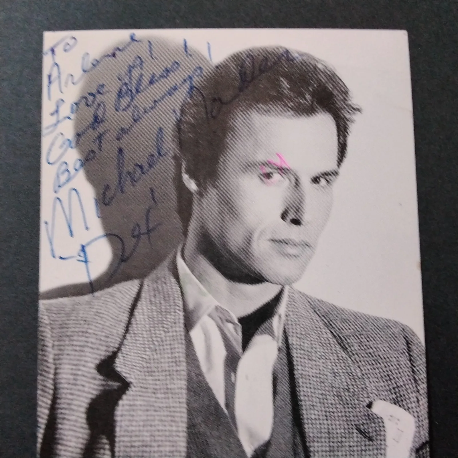 Michael Nader SIGNED '85 Photo Movie TV Actor Dynasty Dex Gidget All My Children, image 3