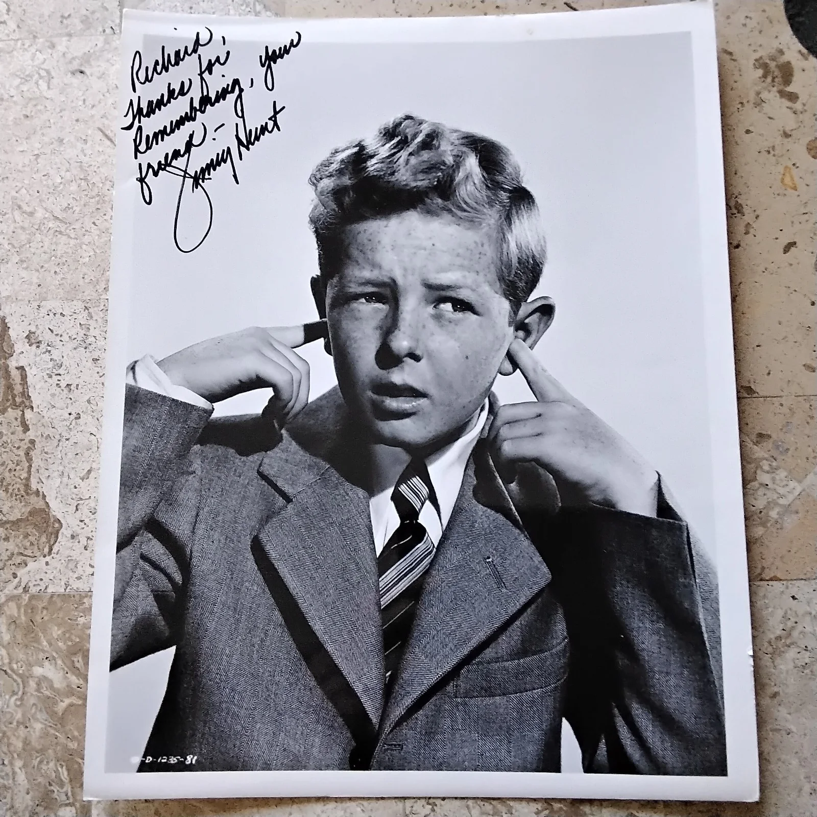 Jimmy Hunt SIGNED Photo 40s Child Film Actor Invaders From Mars Cheaper by Dozen, image 2