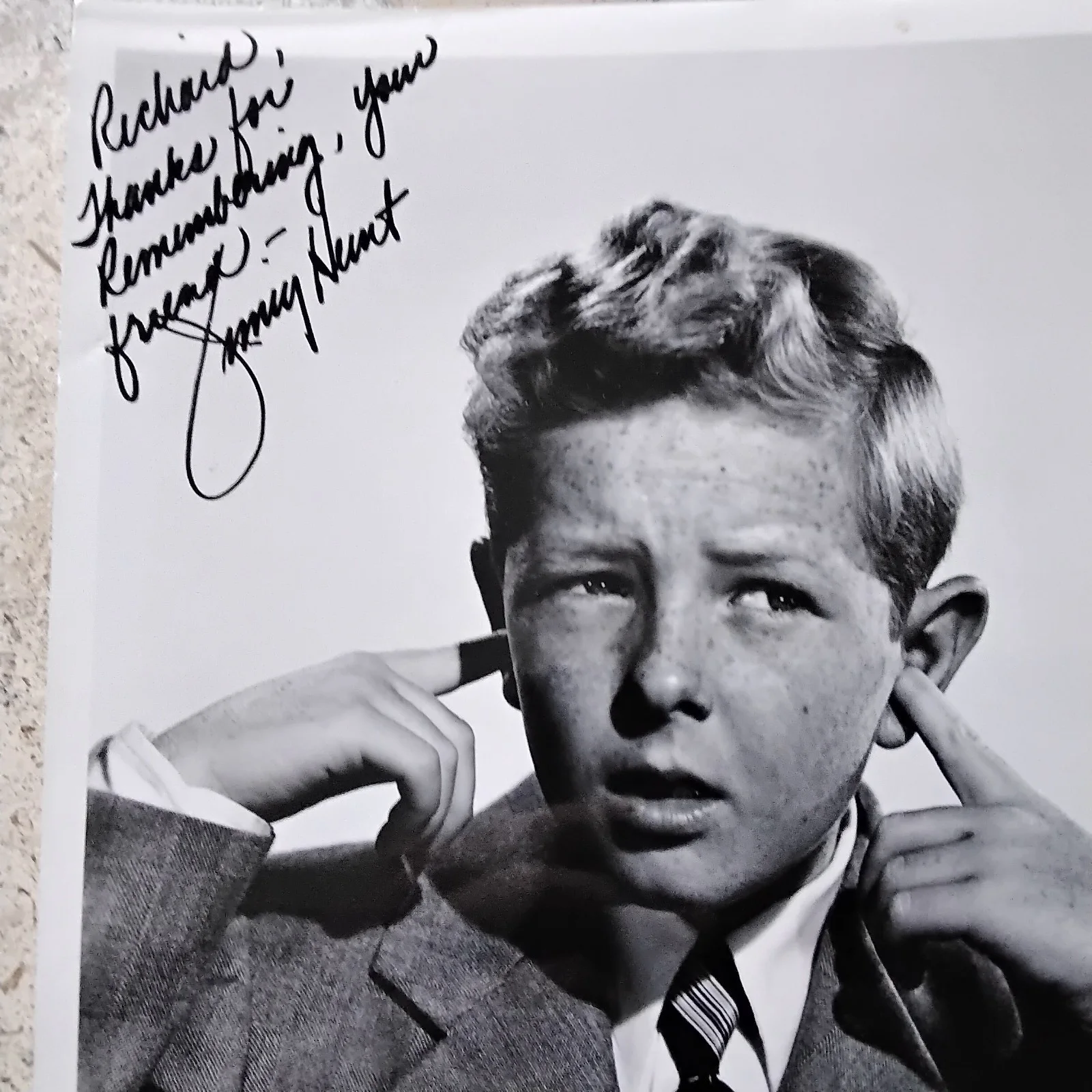 Jimmy Hunt SIGNED Photo 40s Child Film Actor Invaders From Mars Cheaper by Dozen, image 3