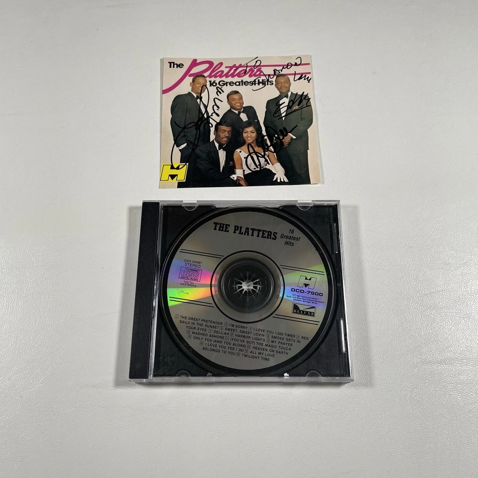 The Platters Signed CD Insert 16 Greatest Hits Autographed 1987 Highland Music, изображение 2