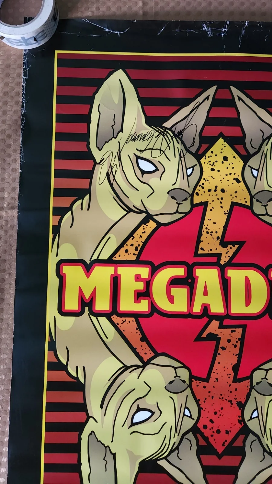 Autographed Megadeth 1999 (RISK) 4Cats (24 × 36) PROMO TOUR POSTER (Pre-owned)♤, image 2