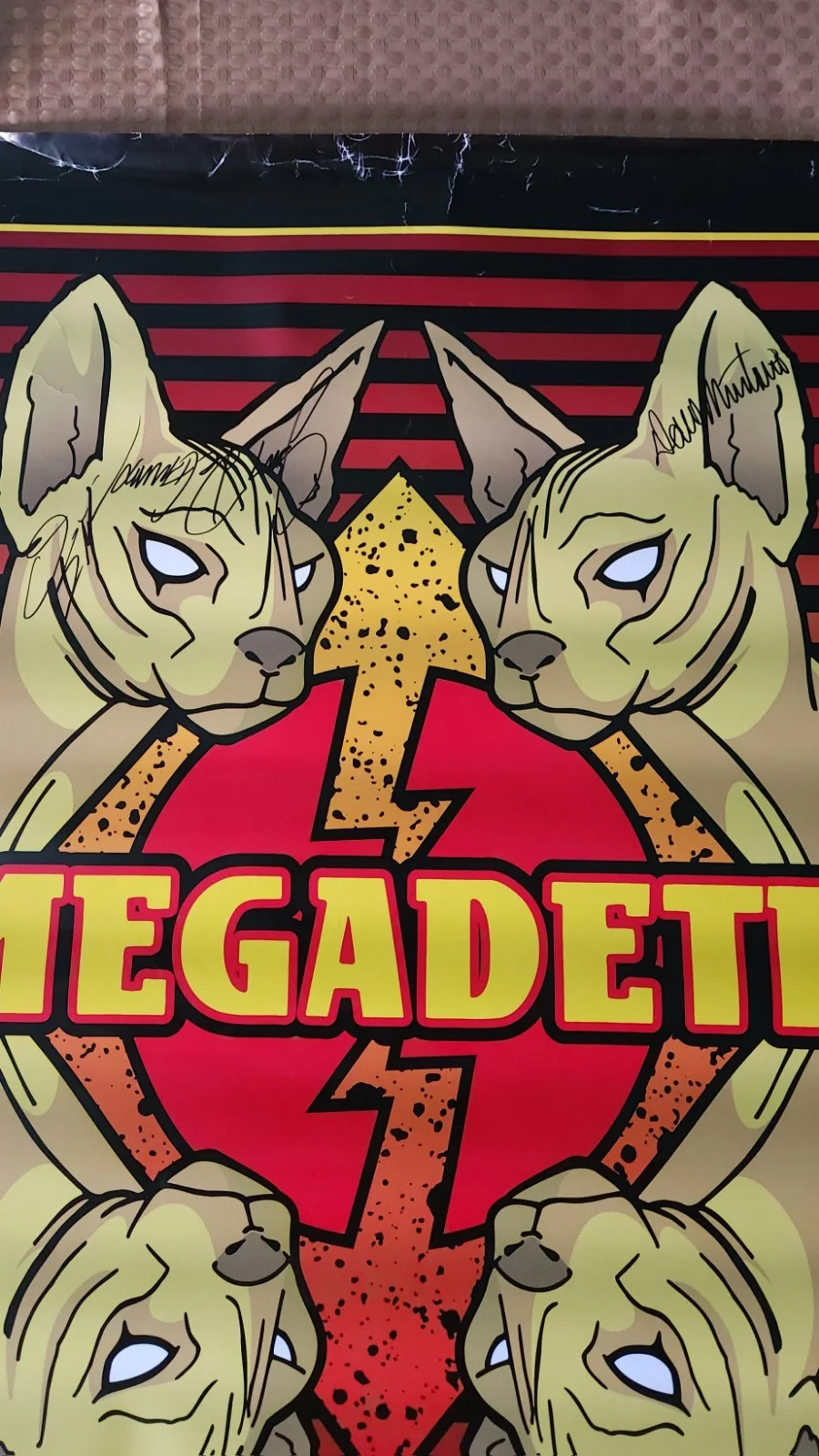 Autographed Megadeth 1999 (RISK) 4Cats (24 × 36) PROMO TOUR POSTER (Pre-owned)♤, image 4