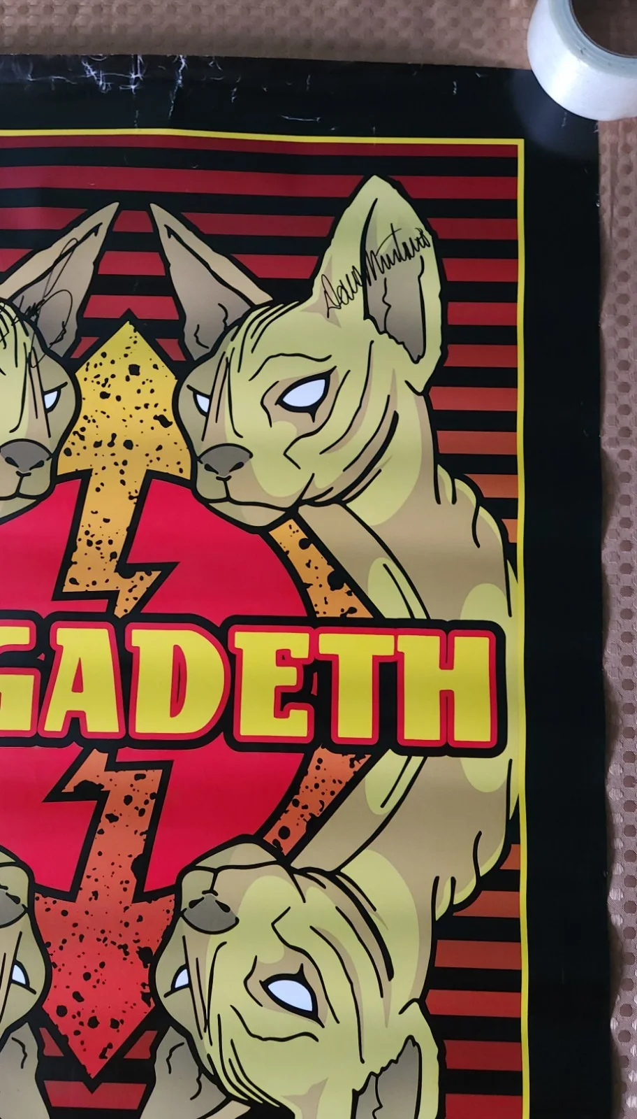 Autographed Megadeth 1999 (RISK) 4Cats (24 × 36) PROMO TOUR POSTER (Pre-owned)♤, image 5