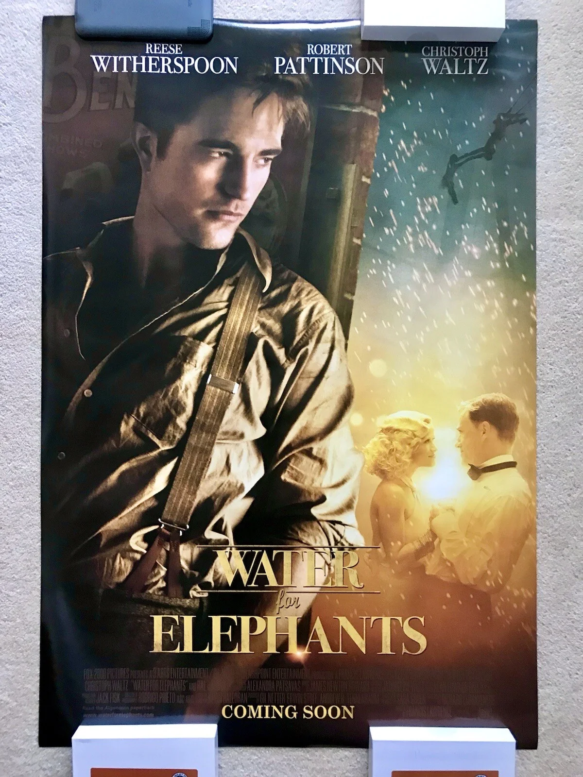 WATER FOR ELEPHANTS Original DS Movie Poster ROBERT PATTINSON REESE WITHERSPOON, image 2