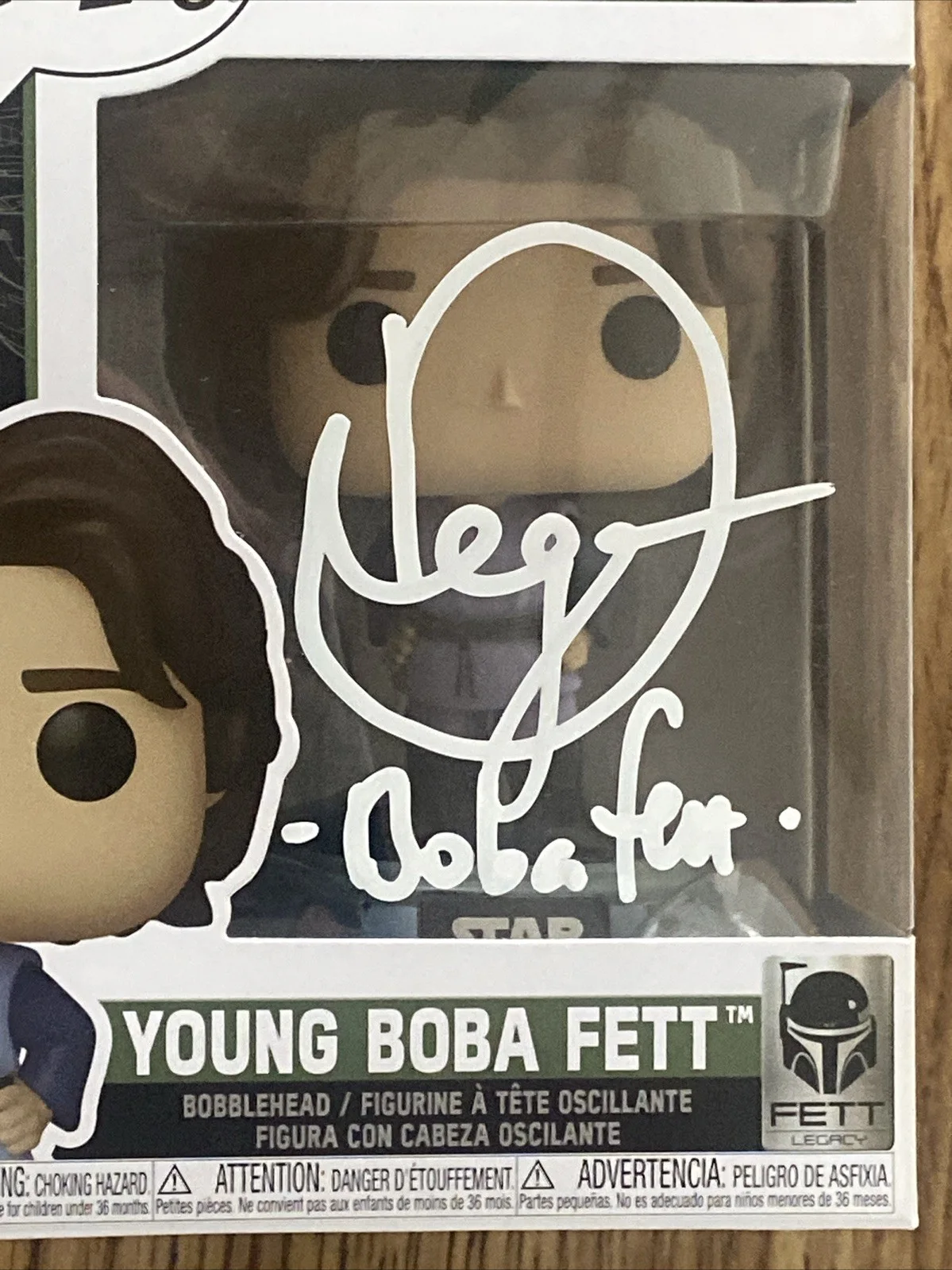 Daniel Logan — Daniel Logan Autographed ‘Star Wars’ Funko Pop #736 ‘Young Boba Fett' Insc, image 2