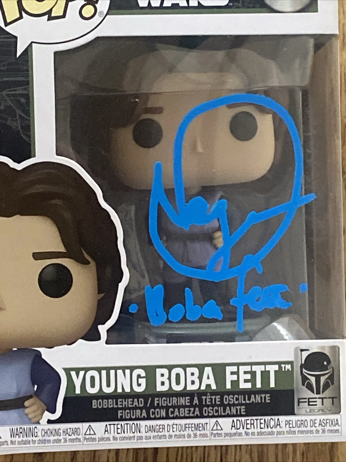 Daniel Logan — Daniel Logan Autographed ‘Star Wars’ Funko Pop #736 ‘Young Boba Fett' Insc, image 2