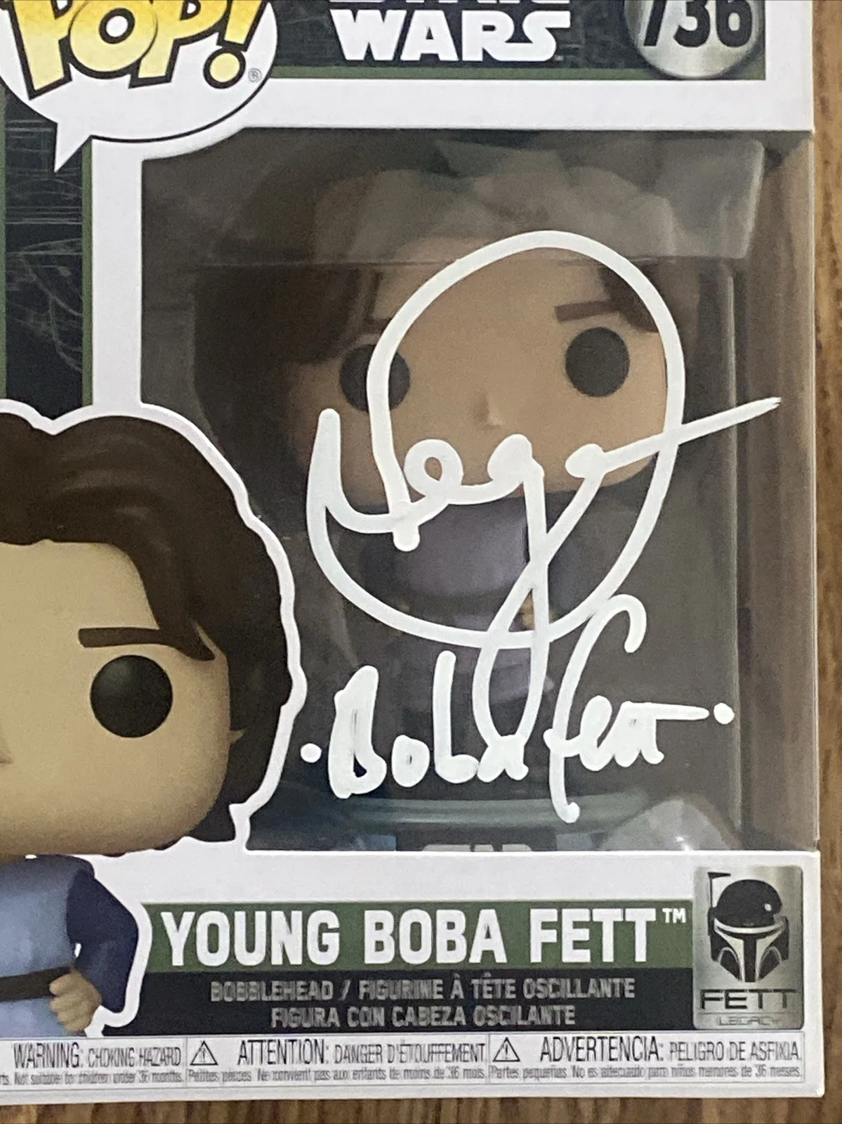 Daniel Logan — Daniel Logan Autographed ‘Star Wars’ Funko Pop #736 ‘Young Boba Fett' Insc, image 2