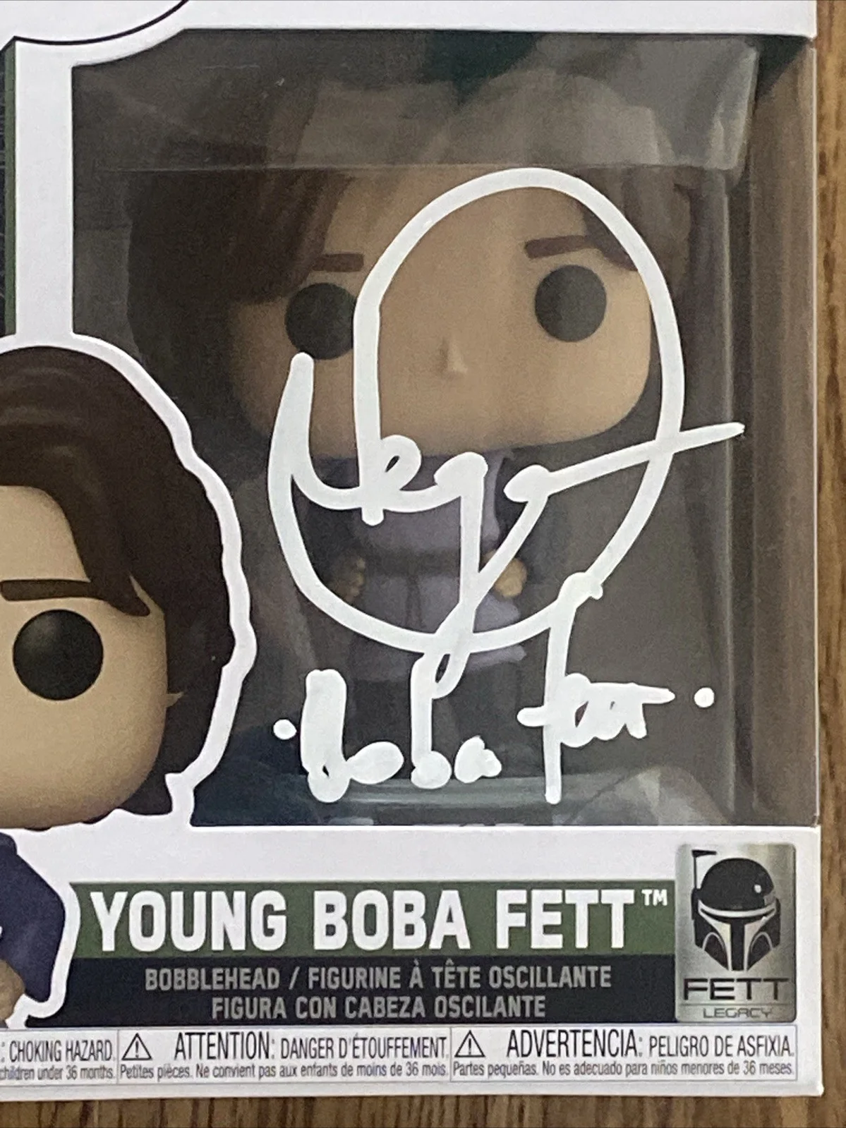 Daniel Logan — Daniel Logan Autographed ‘Star Wars’ Funko Pop #736 ‘Young Boba Fett' Insc, image 2