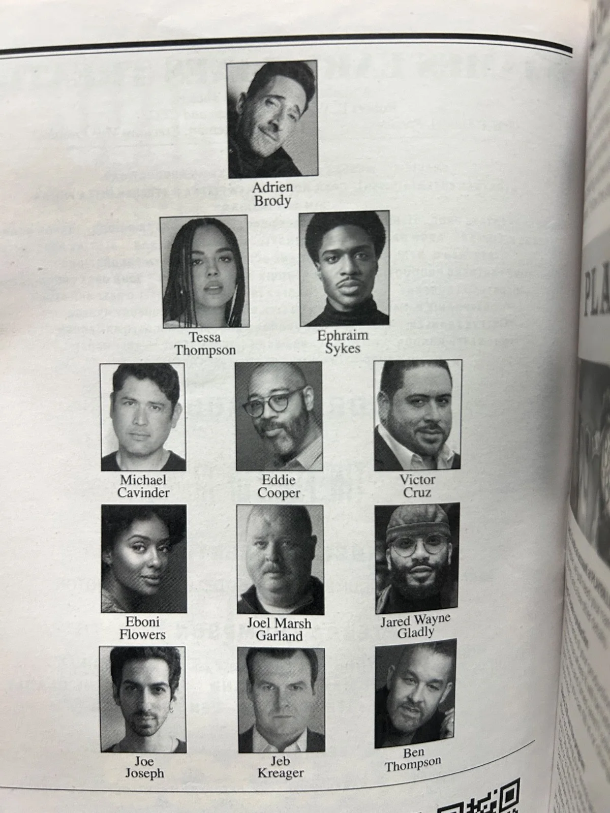 Adrien Brody, Tessa Thompson, Ephraim Sykes, cast members — The Fear of 13 signed Broadway Playbill Adrien Brody, Tessa Thompson + 5 cast, изображение 2