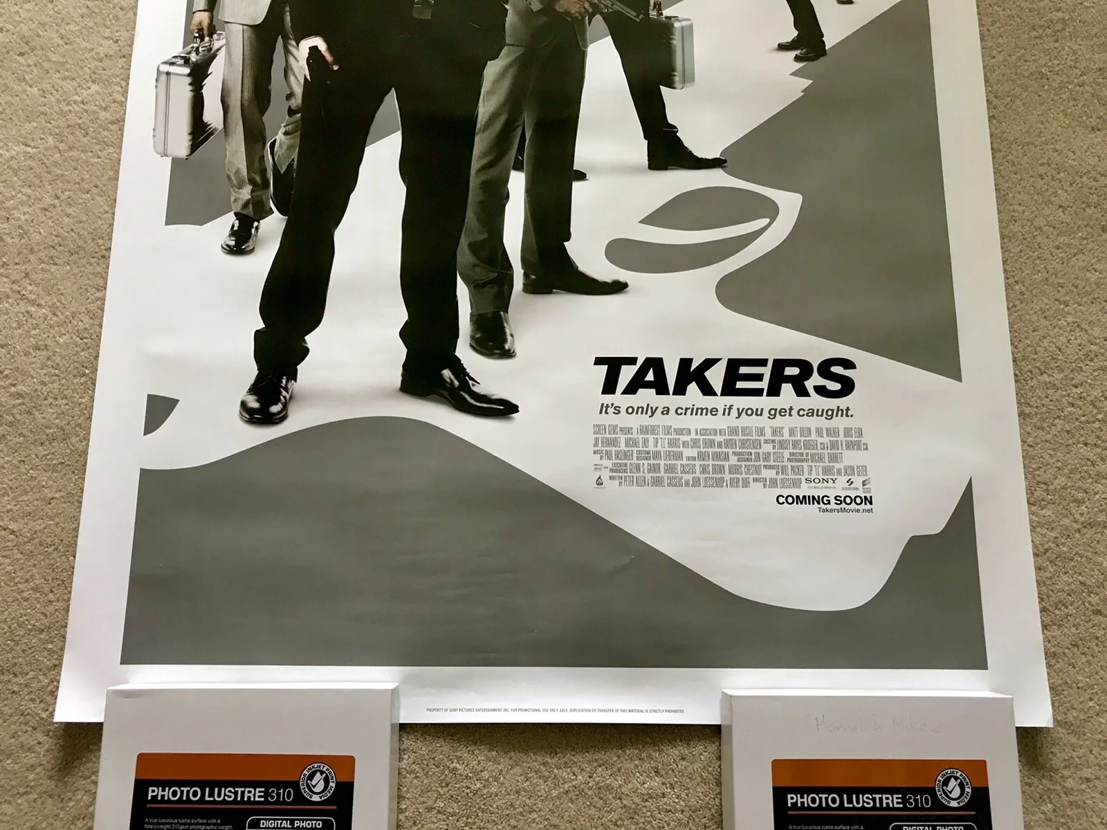 TAKERS Original ADVANCED DS Movie Poster PAUL WALKER CHRIS BROWN MATT DILLON, изображение 3