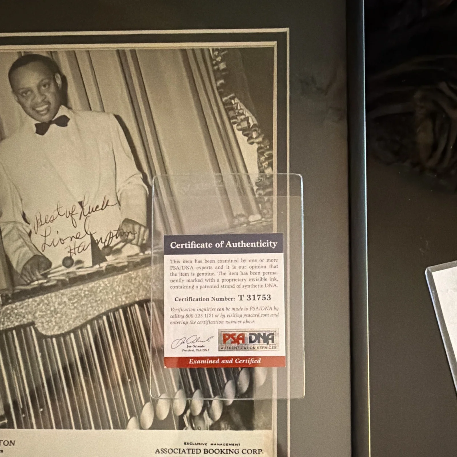Lionel Hampton Signed Photo PSA/DNA COA Cert #T31753 Original, image 2