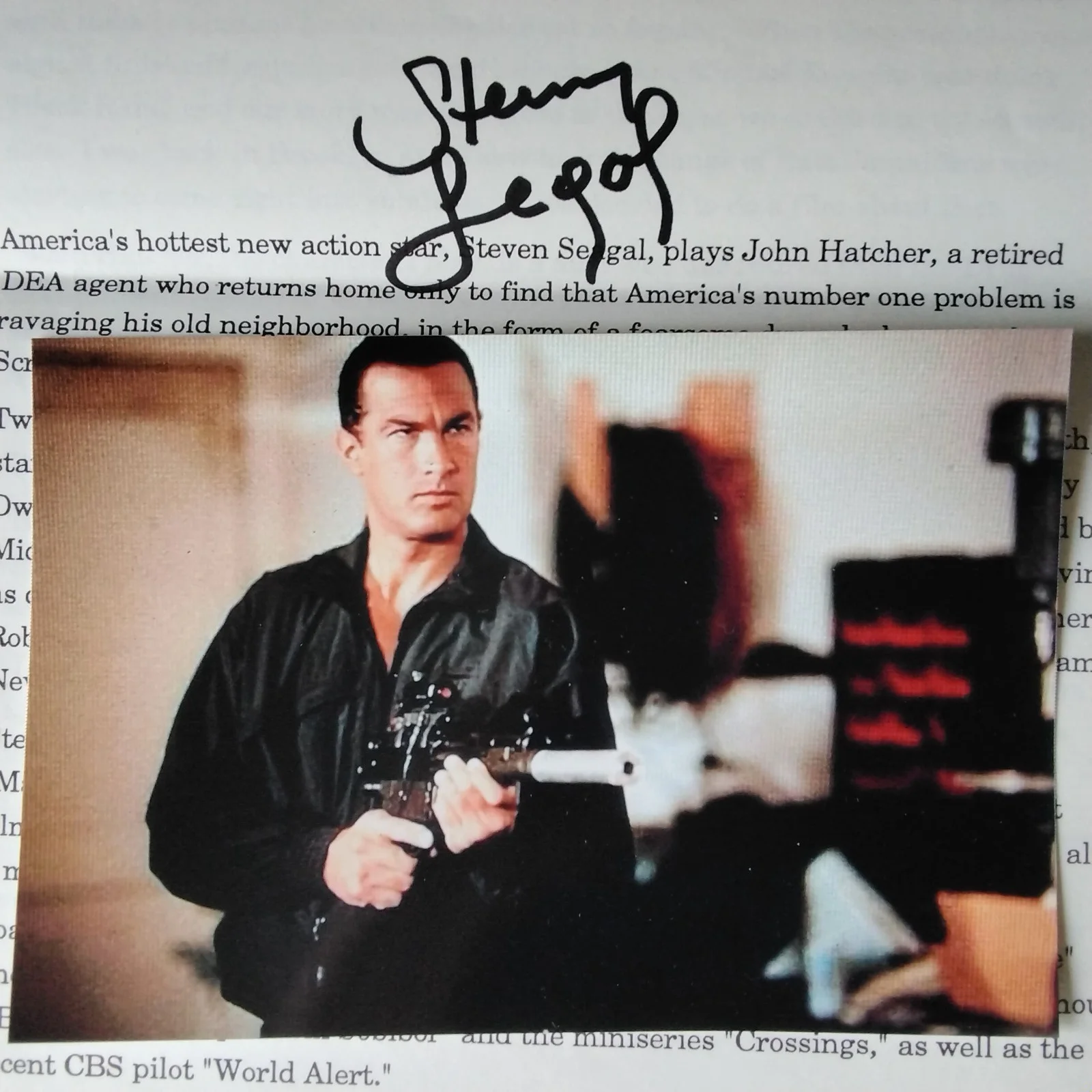 Steven Seagal SIGNED Page Movie Actor Marked For Death Under Seige Hard 2 Kill, изображение 2