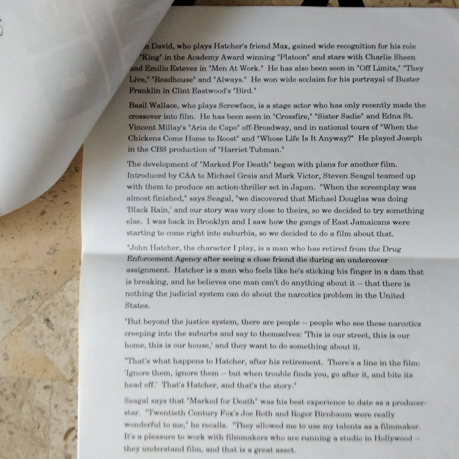 Steven Seagal SIGNED Page Movie Actor Marked For Death Under Seige Hard 2 Kill, изображение 5