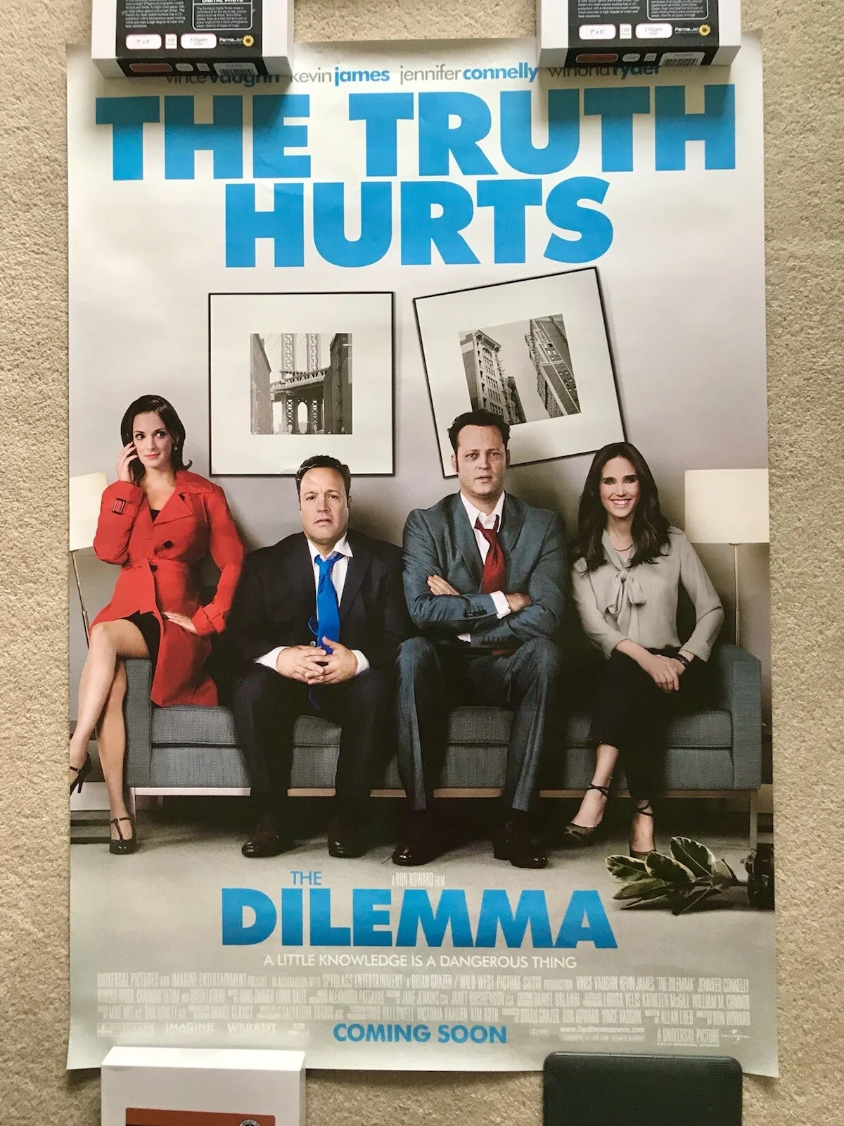 THE DILEMMA Original DS Movie Poster KEVIN JAMES WINONA RYDER JENNIFER CONNELLY, изображение 2