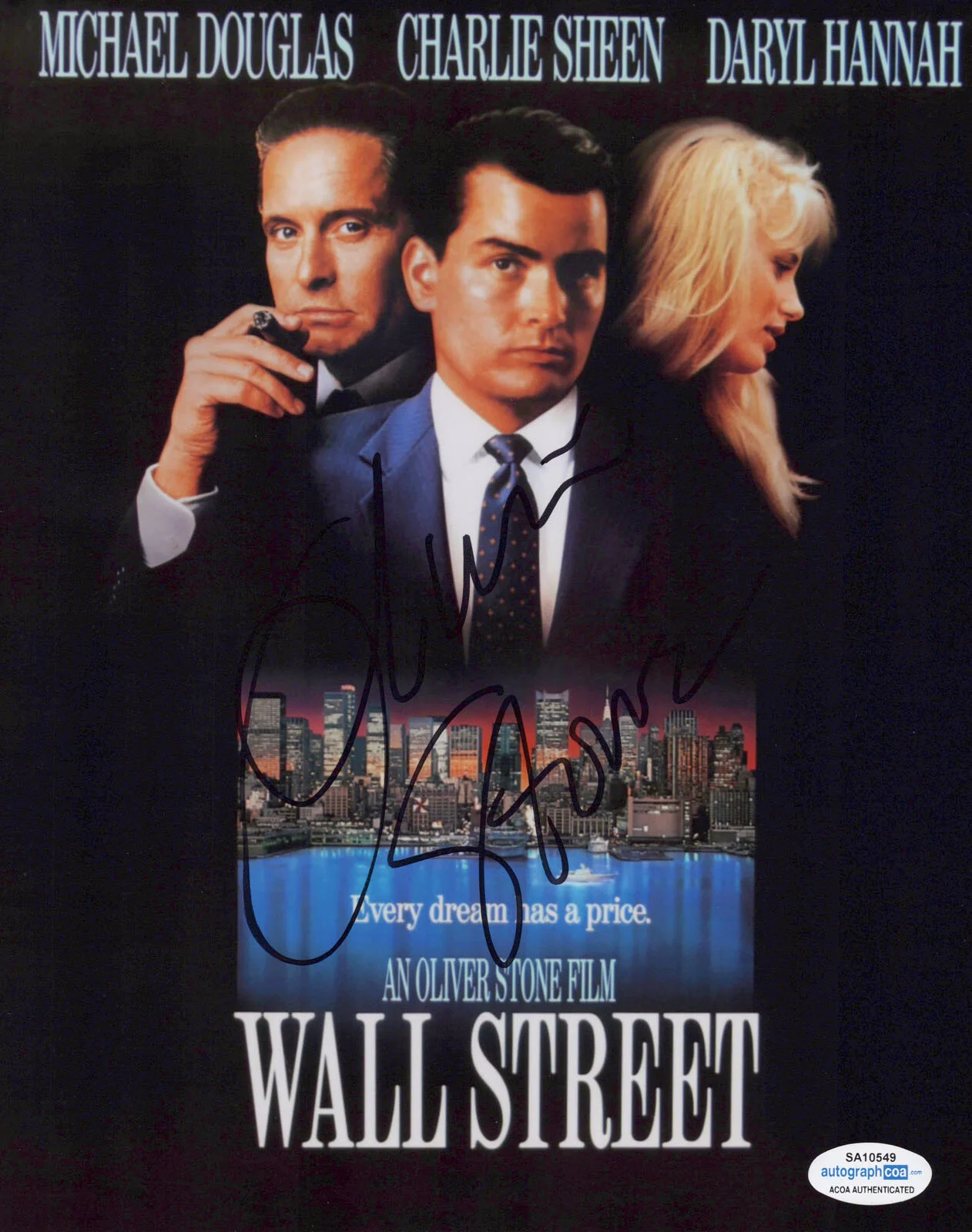 OLIVER STONE — Oliver Stone signed "WALL STREET" 8x10 Photo EXACT PROOF Director Auto ACOA COA, изображение 4