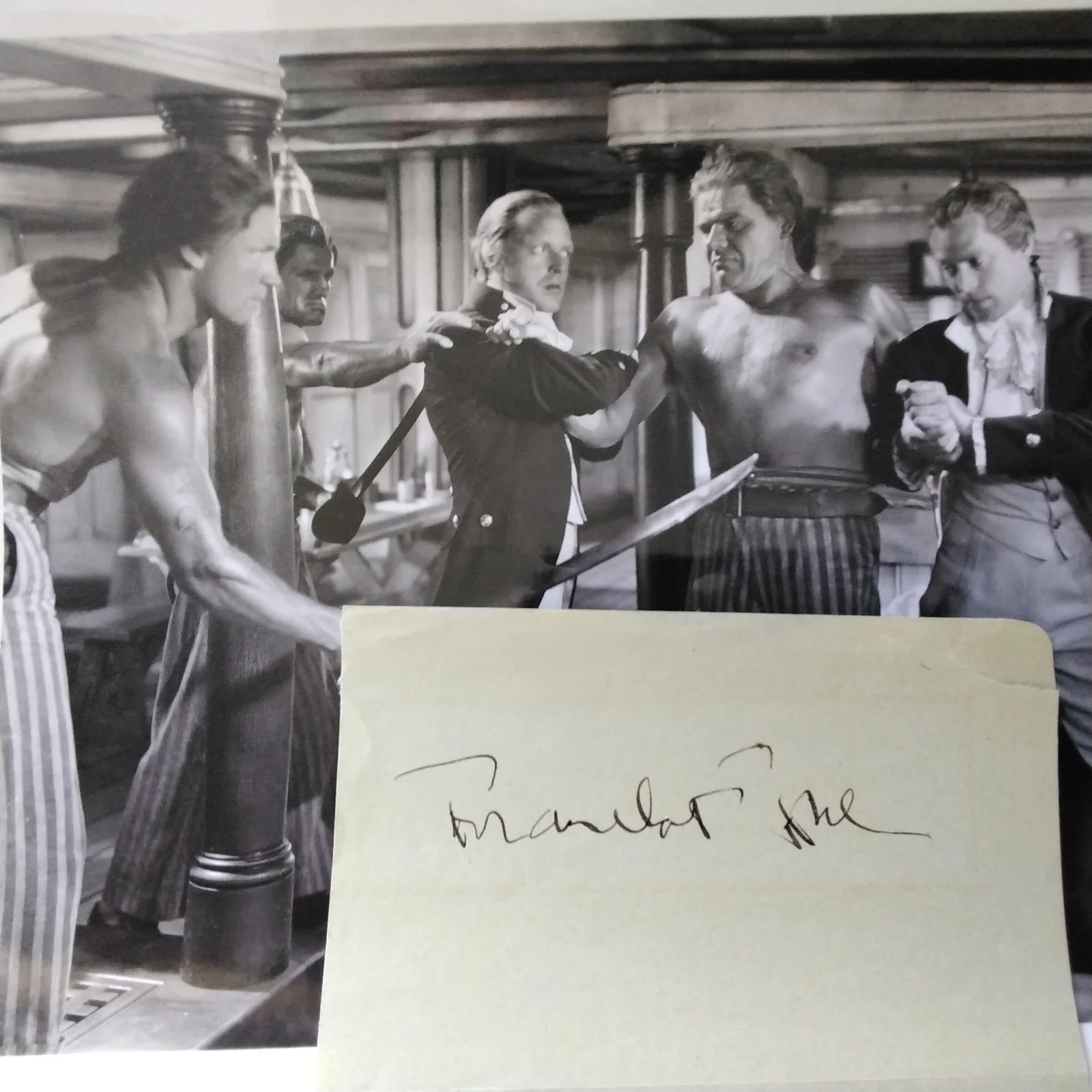 Franchot Tone SIGNED Paper Photo 30s MGM Film Actor Crawford Davis Mutiny Bounty, изображение 2