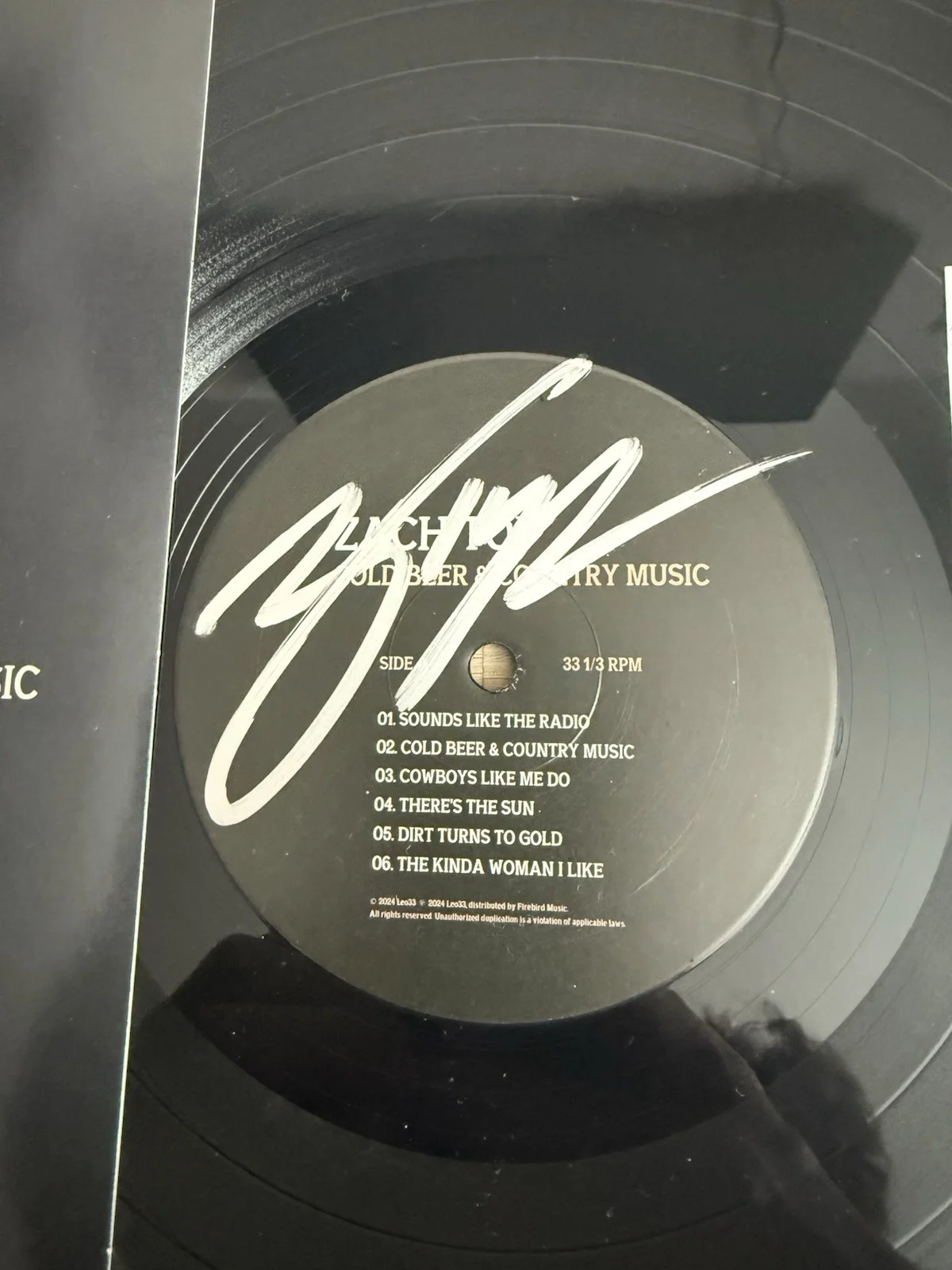 ZACH TOP SIGNED AUTOGRAPHED COLD BEER & COUNTRY VINYL RECORD DISC COUNTRY JSA, image 2