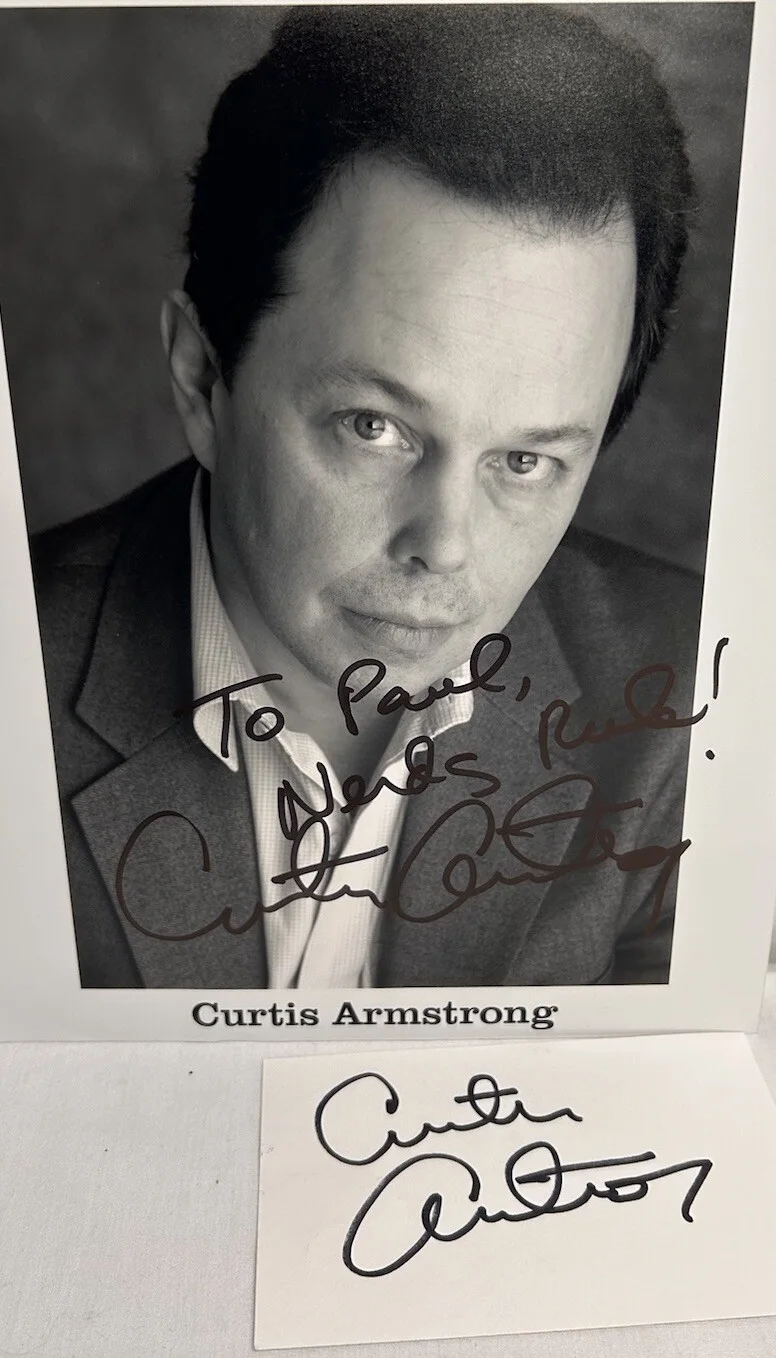 Curtis Armstrong — Curtis Armstrong Actor Singer 8 x 10 B/W Picture & Index Card Signed Original, image 2