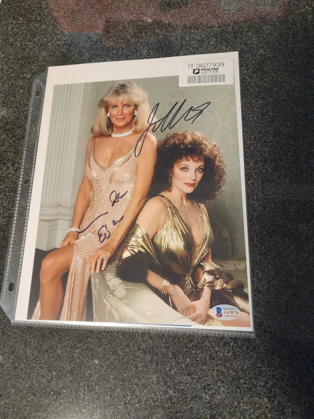 Joan Collins and Linda Evans — Joan Collins & Linda Evans Signed "Dynasty" 8x10 Photo (Beckett)