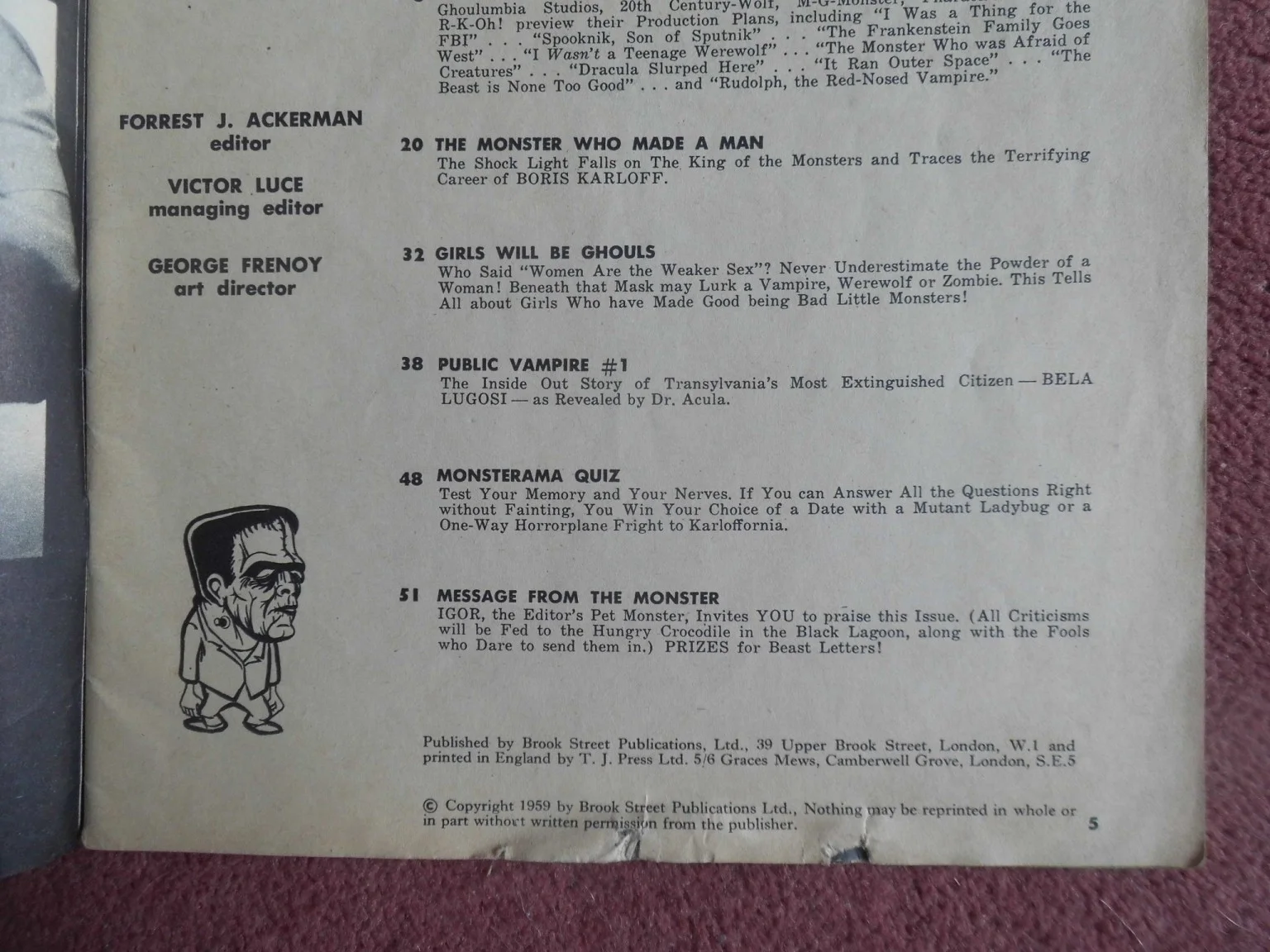 FAMOUS MONSTERS #2 (1958) very good condition (4.0), image 4