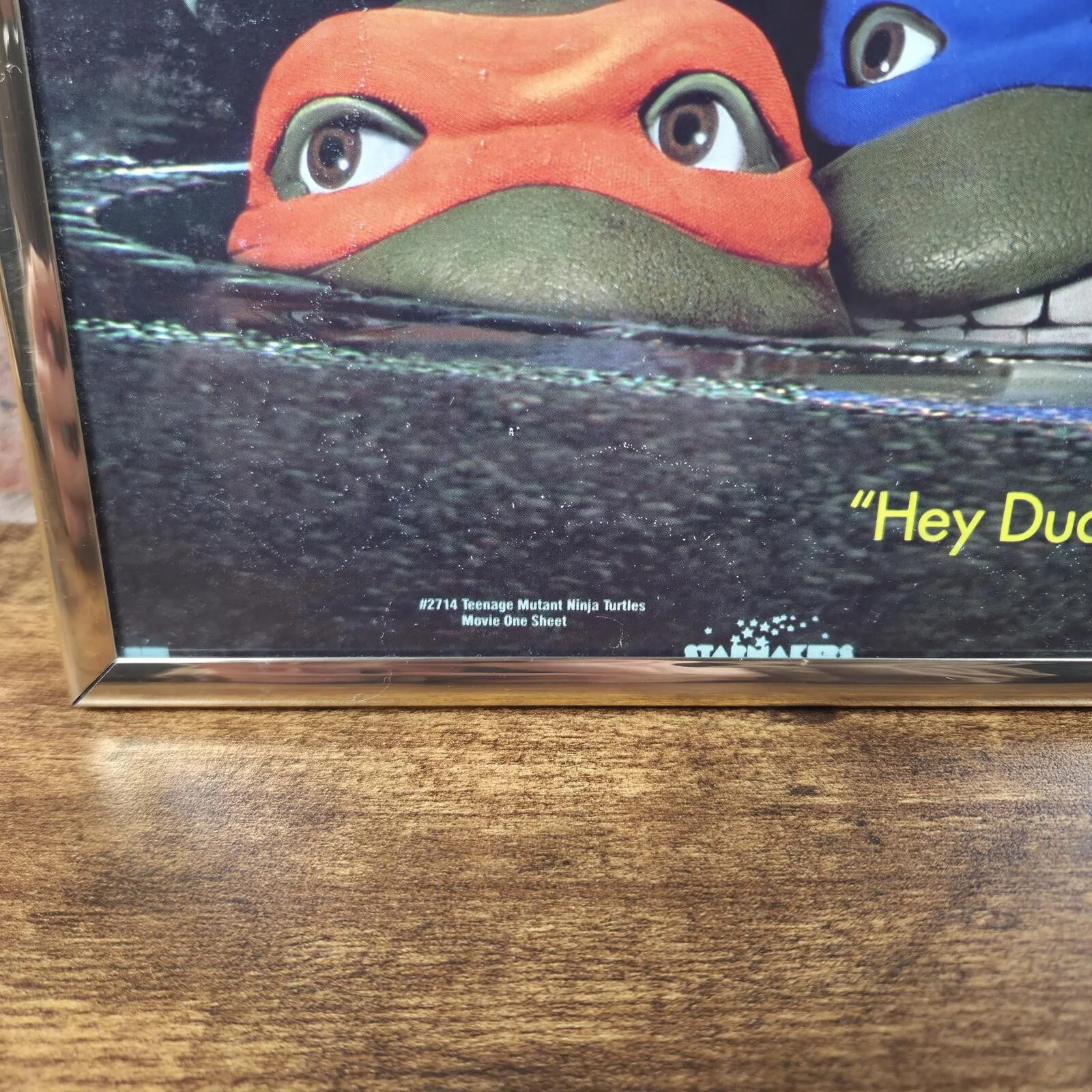 Original 1990 Teenage Mutant Ninja Turtles Movie Poster Framed Vintage #2714, изображение 2