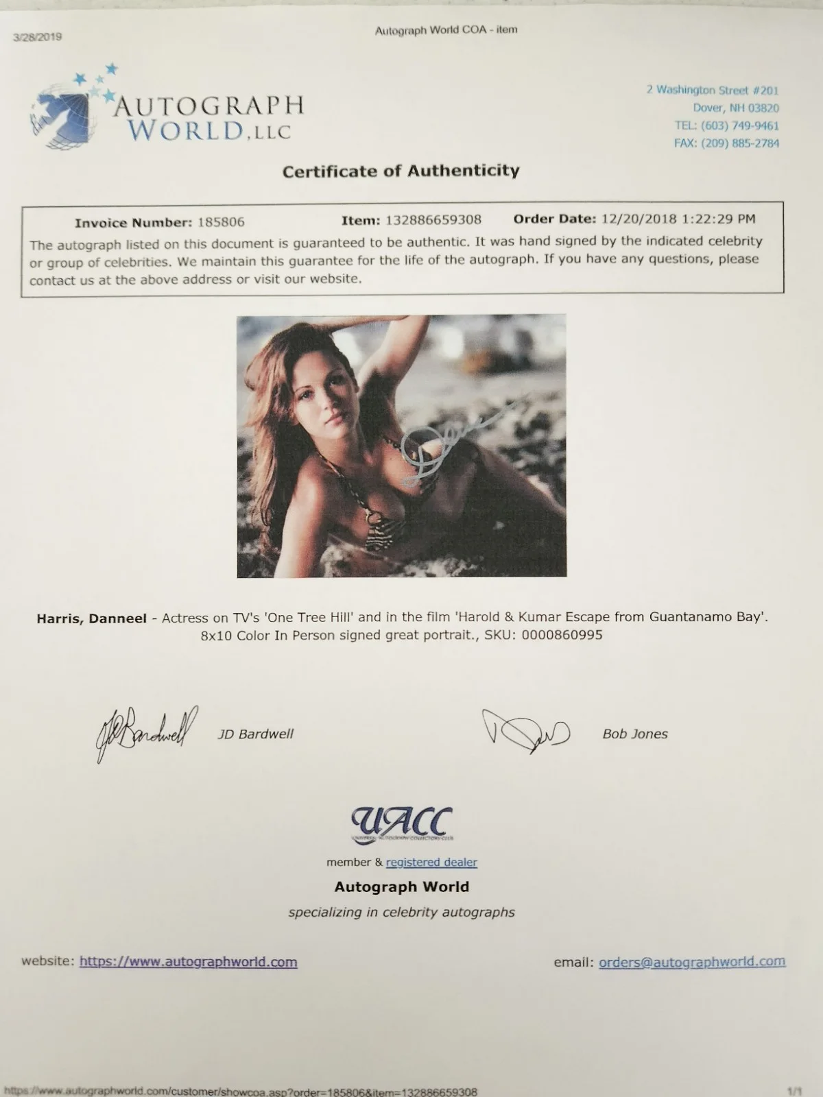 Danneel Harris Signed Autographed 8x10" Photograph AW COA One Tree Hill Sexy, изображение 4