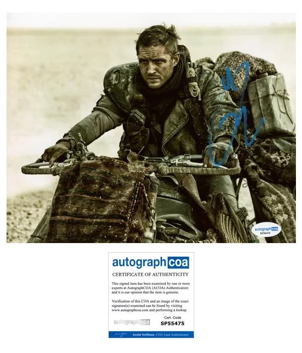 Tom Hardy — Tom Hardy "Mad Max: Fury Road" AUTOGRAPH Signed Max Rockatansky 8x10 Photo ACOA