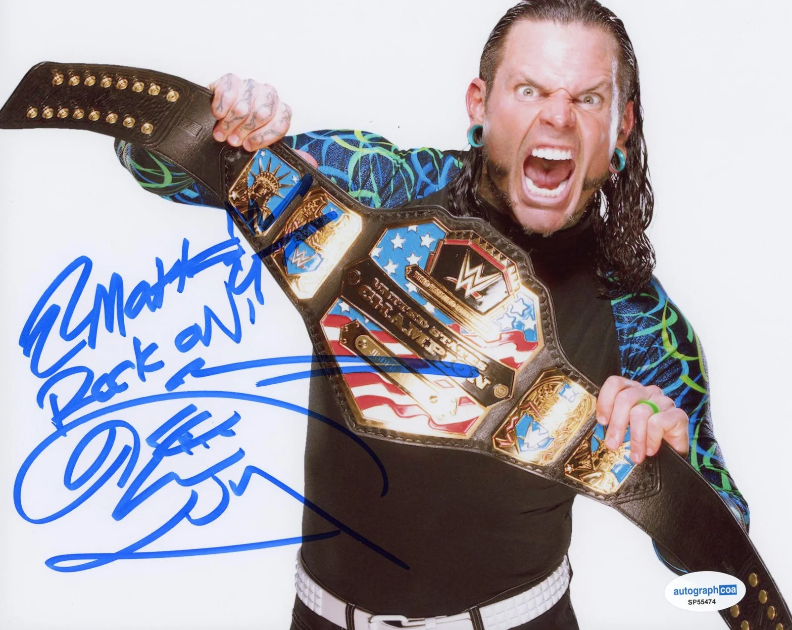 Jeff Hardy — Jeff Hardy "Hardy Boyz" AUTOGRAPH Signed TNA Wrestling 8x10 Photo 'To Matt' B, изображение 2