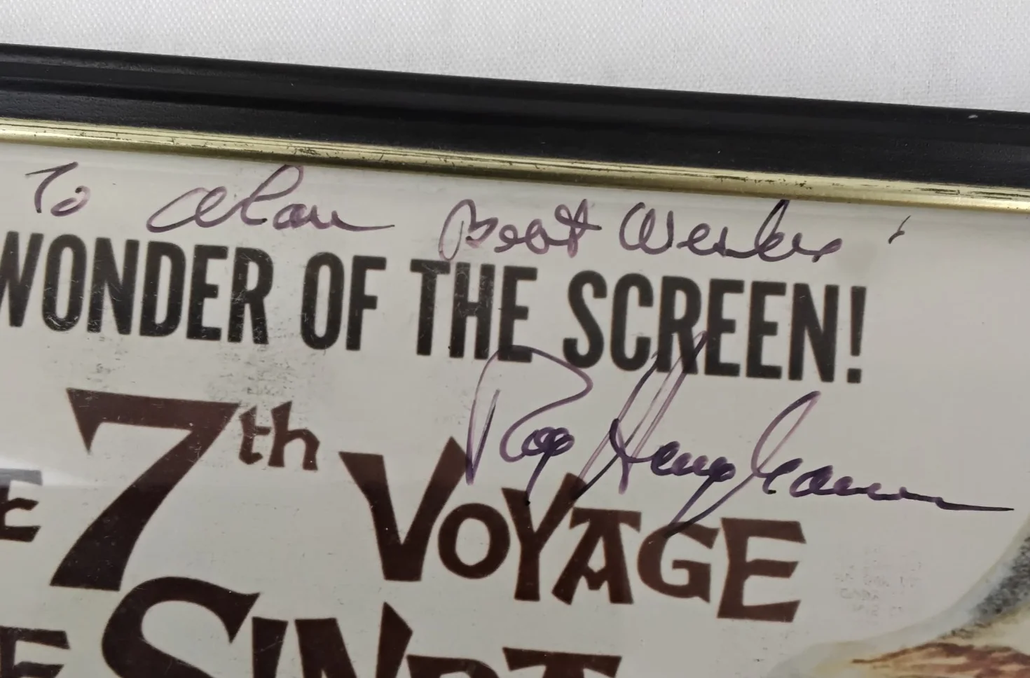 Ray Harry Hausen — The 7th Voyage of Sinbad Signed Movie Poster Ray Harry Hausen Framed 10x8 *J5681, изображение 3