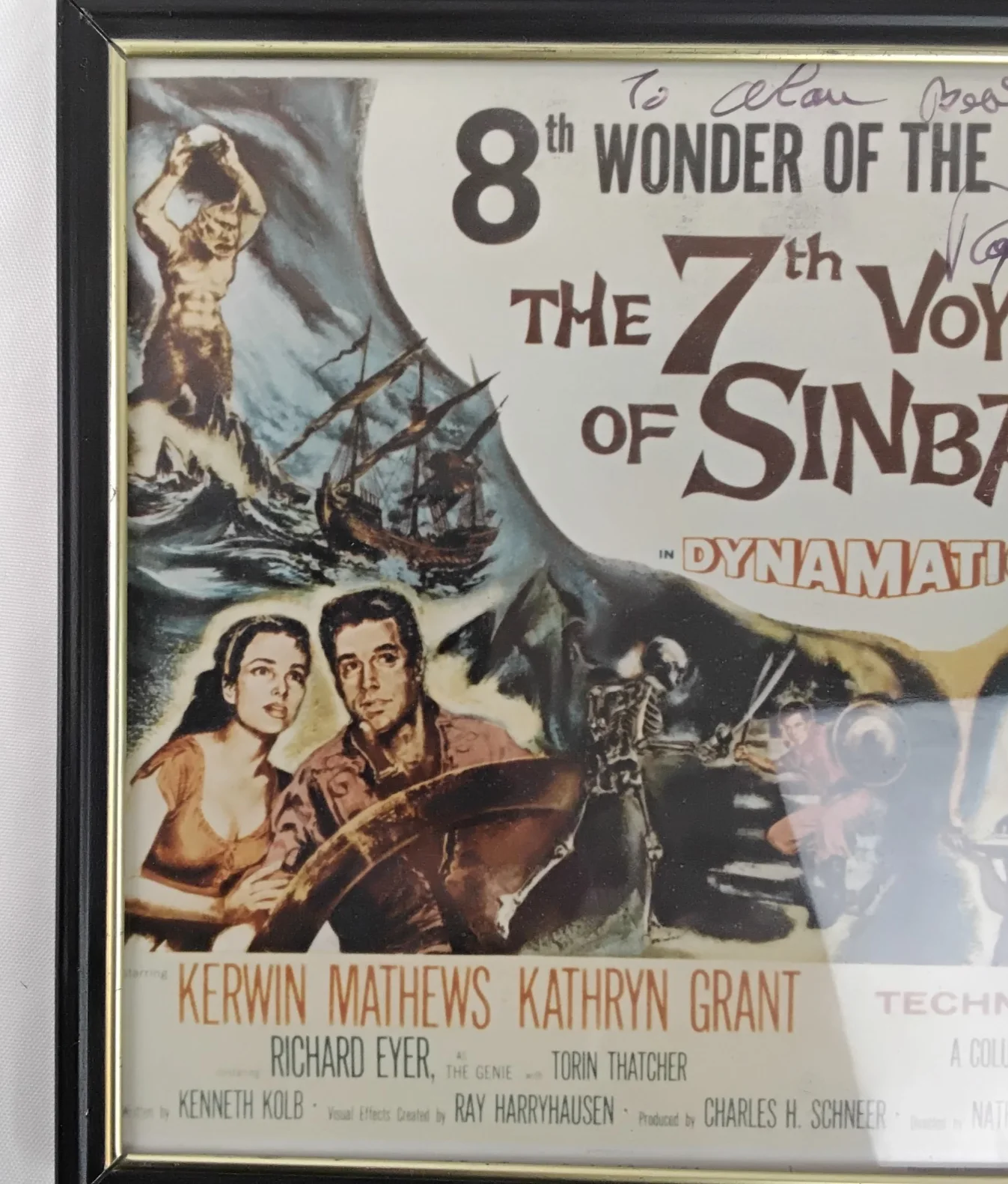 Ray Harry Hausen — The 7th Voyage of Sinbad Signed Movie Poster Ray Harry Hausen Framed 10x8 *J5681, изображение 5
